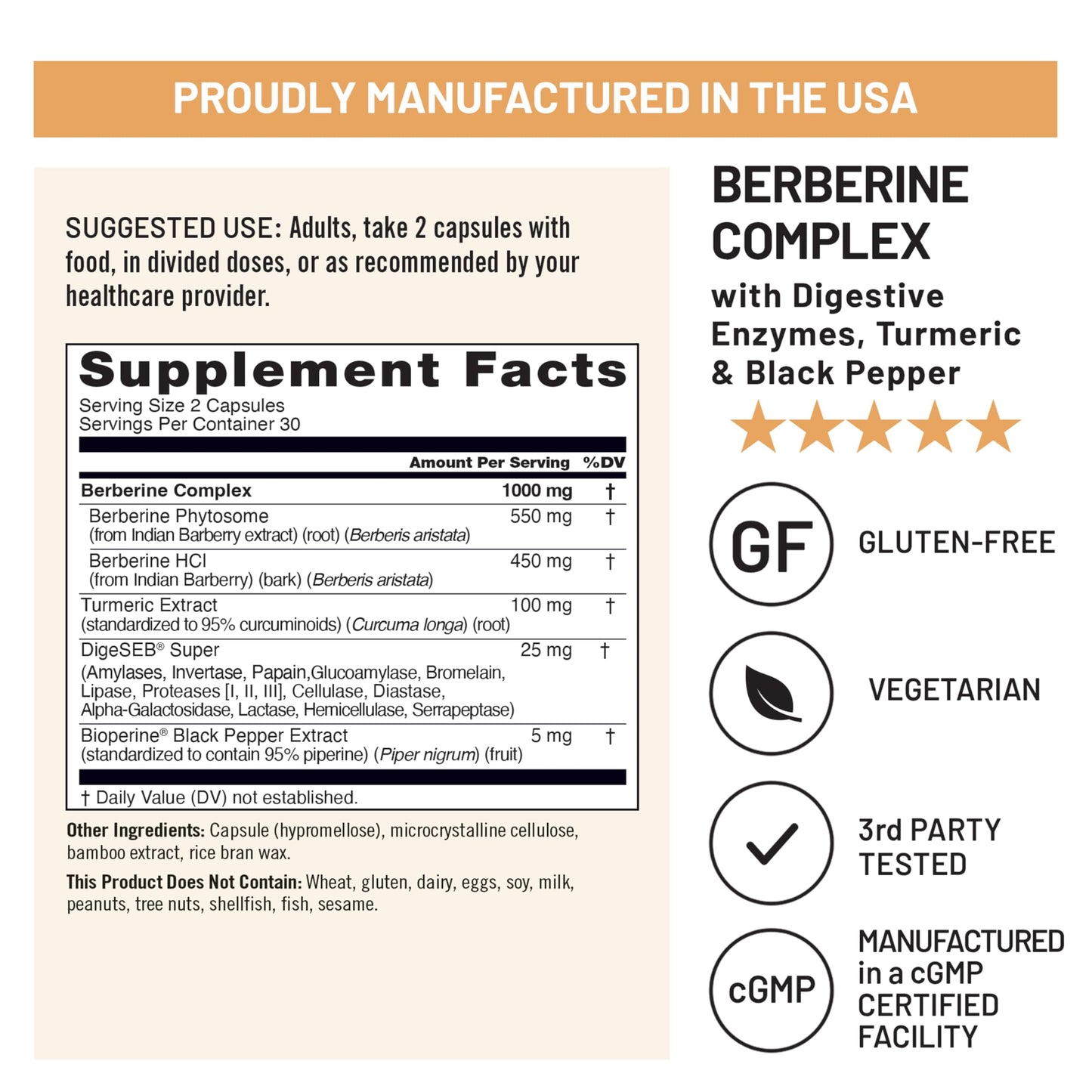 NatureWise Berberine 1000mg Berberine Phytosome + HCI + Turmeric & Digestive Enzymes Capsules, 60 Count