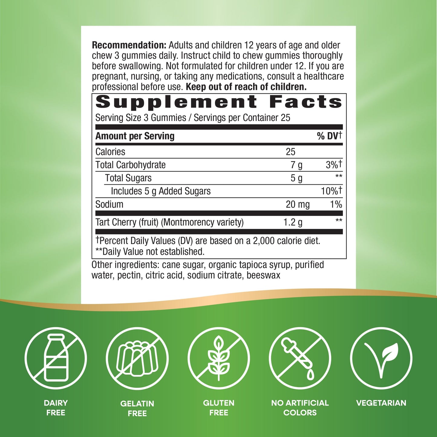 Nature's Way Tart Cherry Ultra Gummies 75 Count