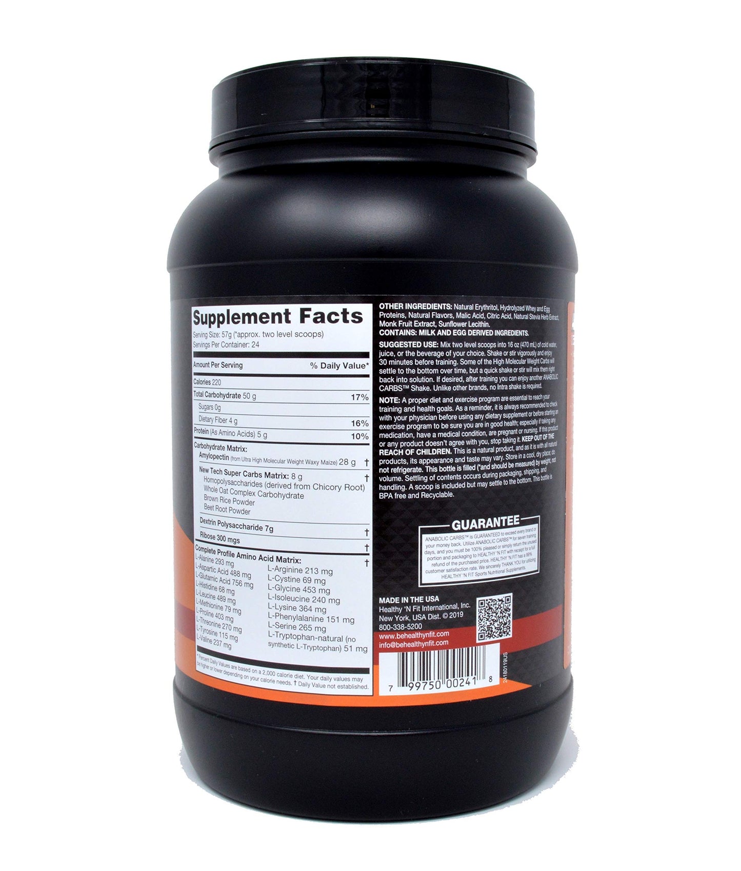 Healthy 'N Fit Anabolic Carbs Powder, 48 Servings
