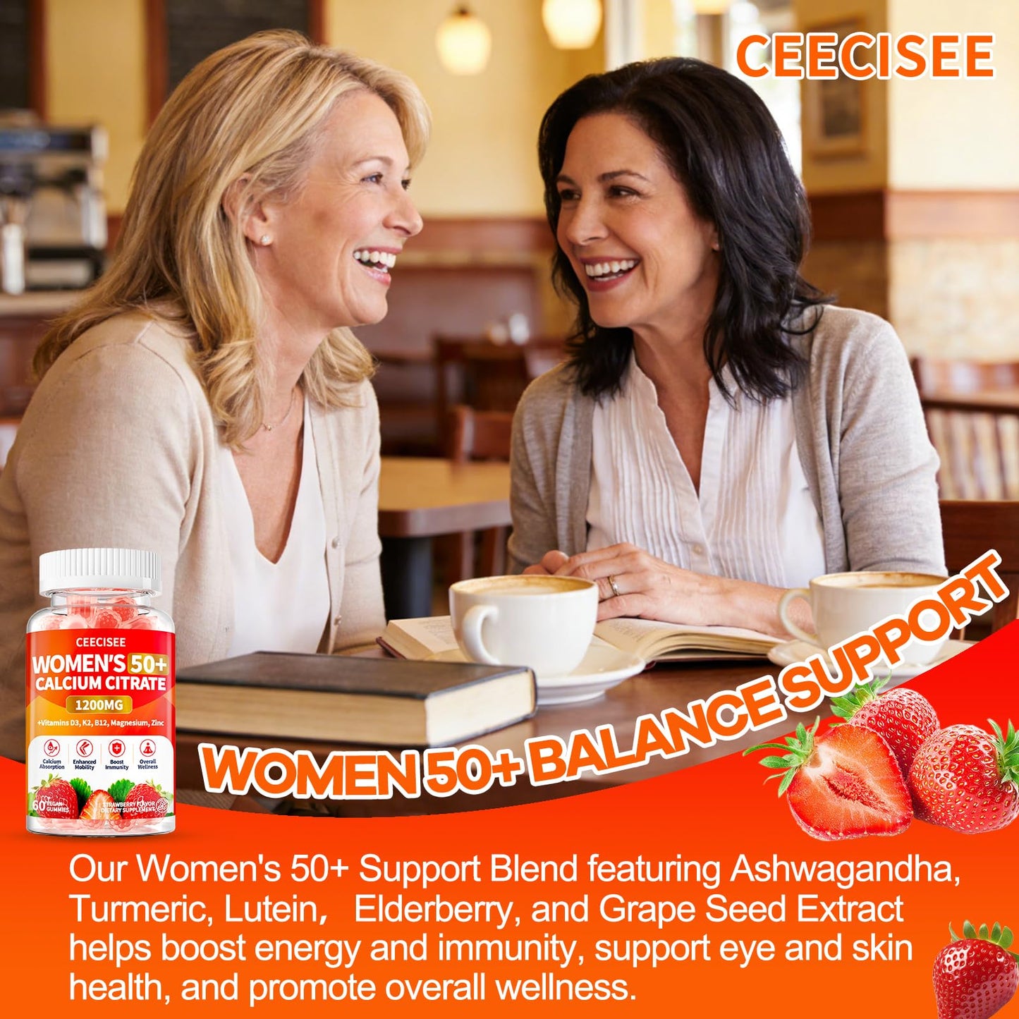 Ceecisee 50+ Women's Calcium Gummies Gummy 120 Count
