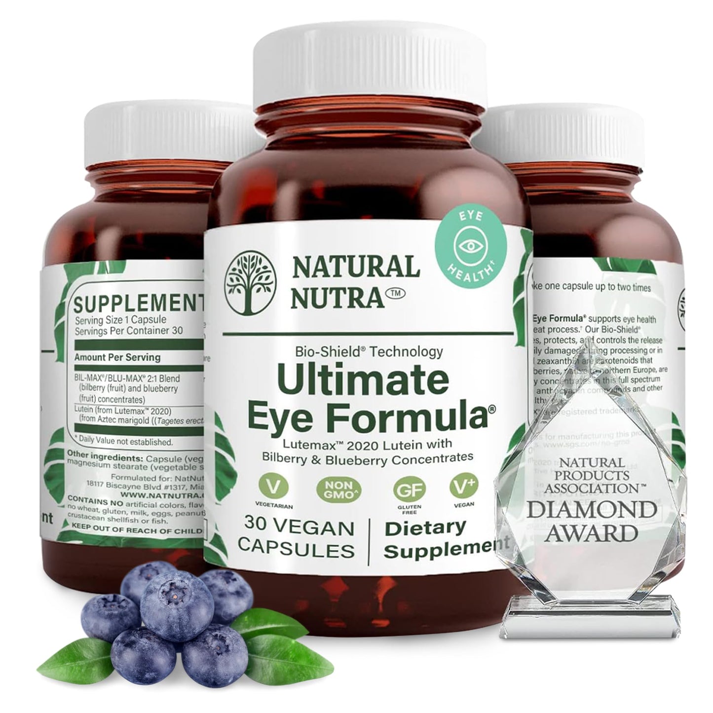 Natural Nutra Ultimate Eye Health Supplement Bilberry & Blueberry Extract Capsule, 30 Capsules