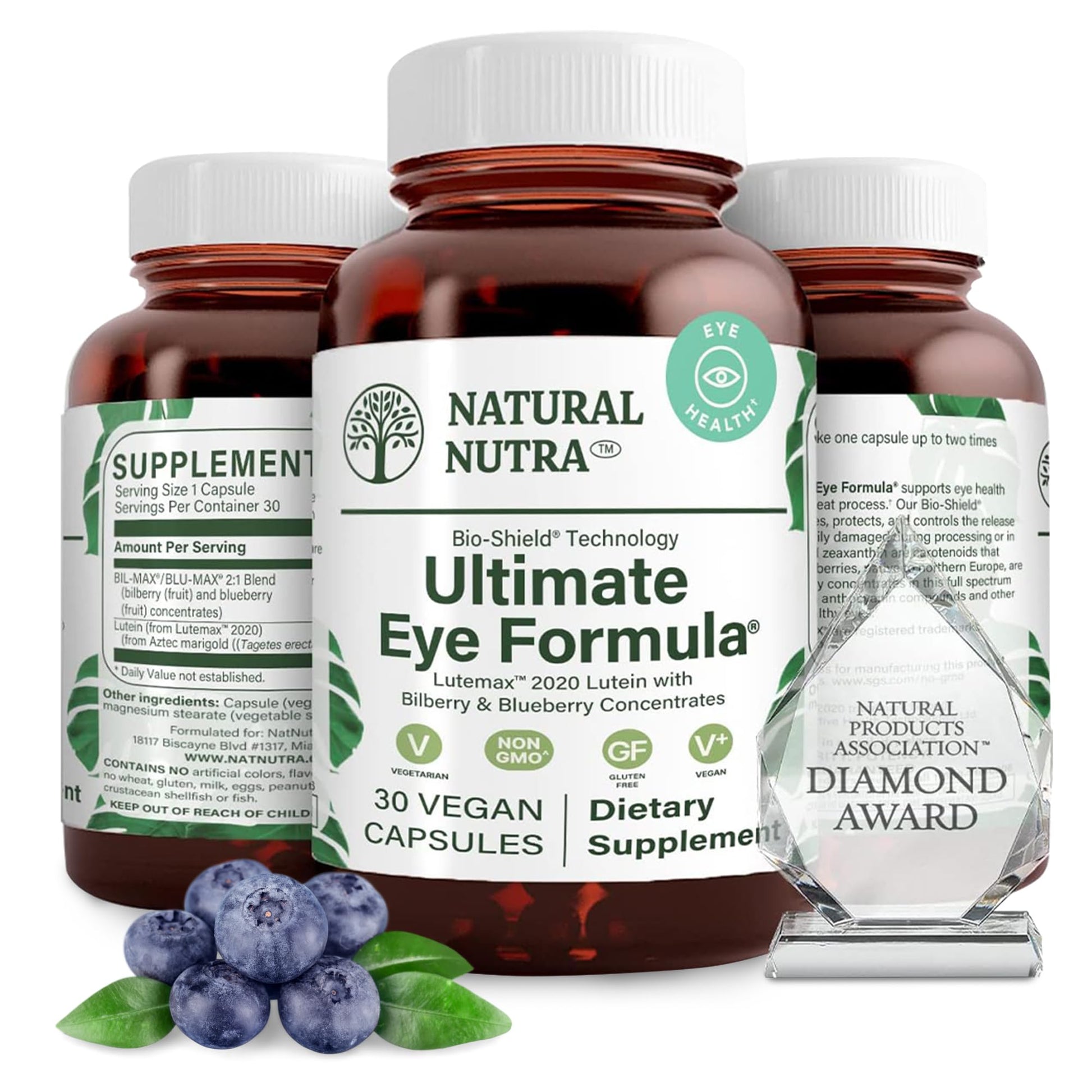 Natural Nutra Ultimate Eye Health Supplement Bilberry & Blueberry Extract Capsule, 30 Capsules