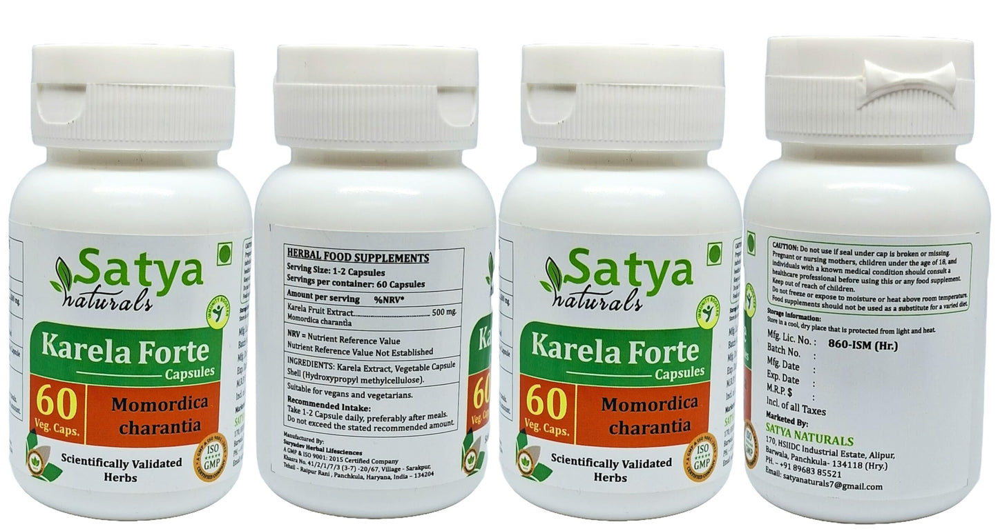 Satya Naturals Bitter Melon Forte Capsules 500 mg, 240 Capsules