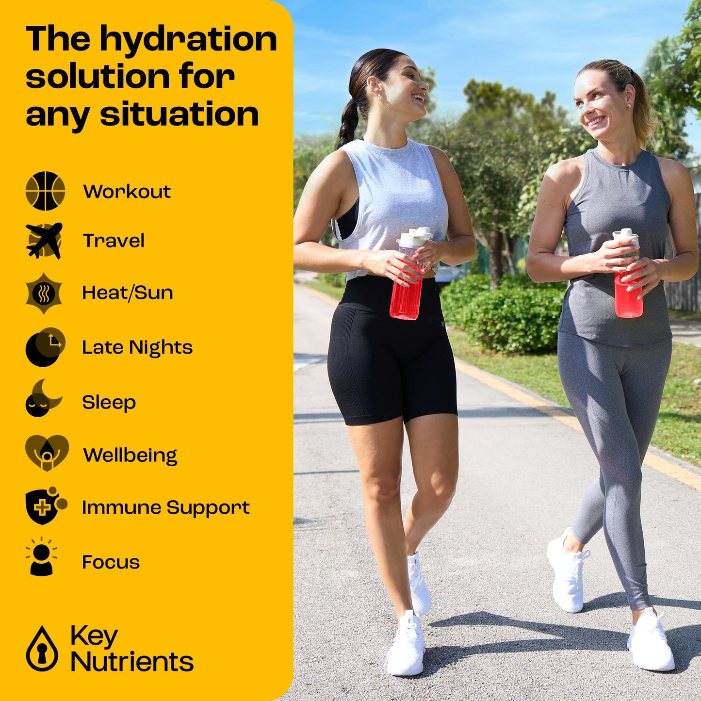 KEY NUTRIENTS Hydration & Energy Electrolyte Bundle – Electrolyte Tablets & Tropical Peach Mango Multivitamin Powder, Sugar-Free