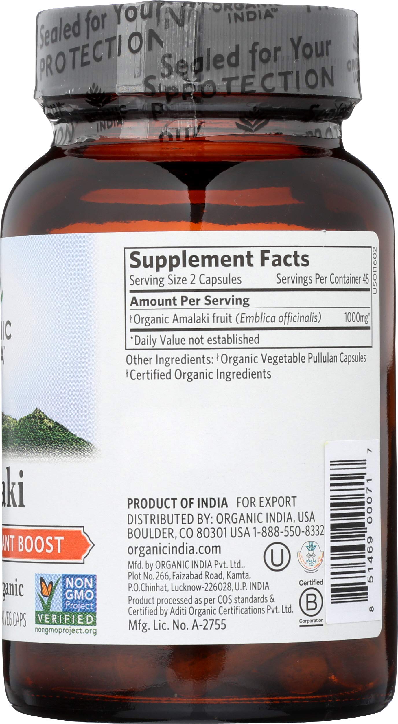 ORGANIC INDIA Amalaki Organic Capsules 90
