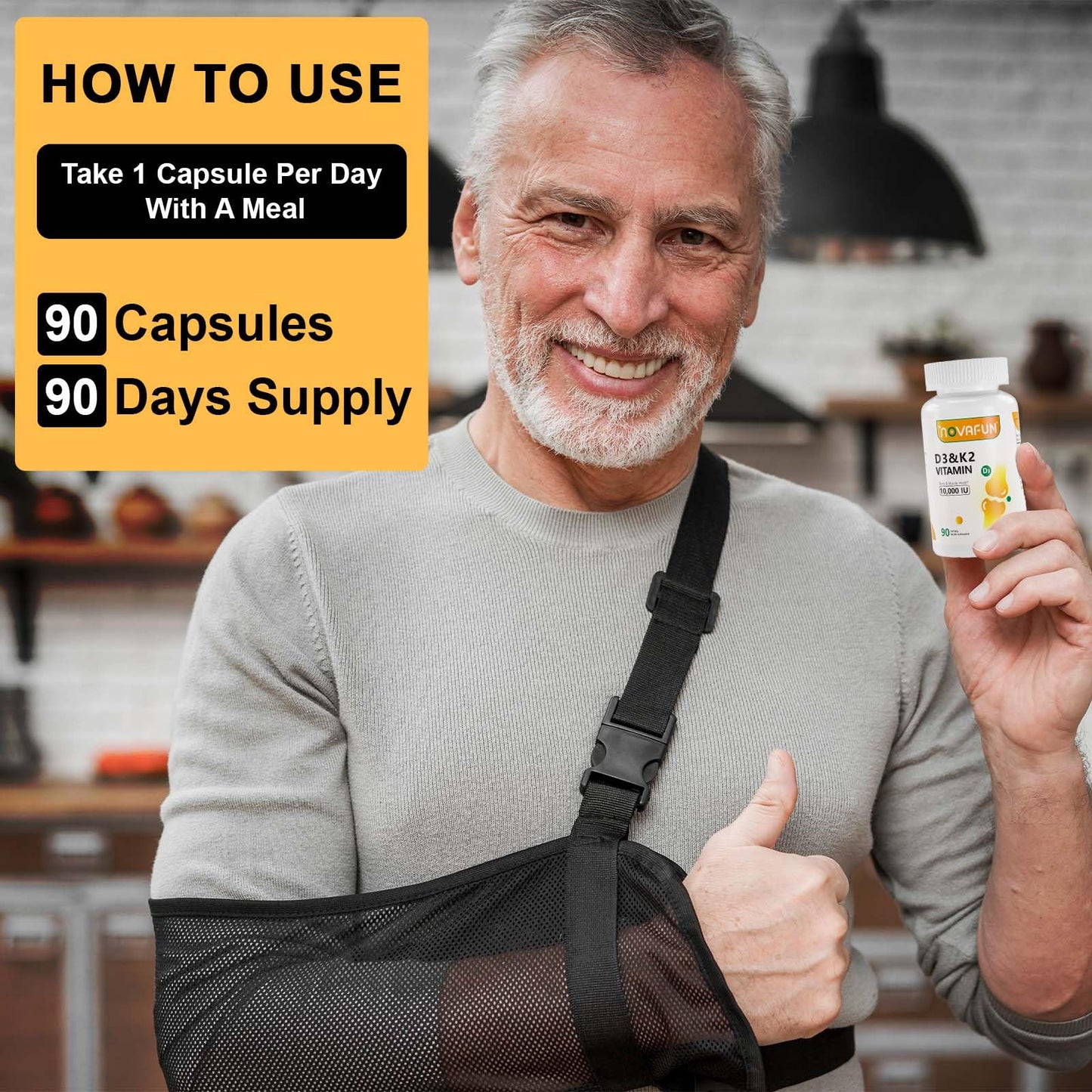 Novafun Vitamin D3 K2 Softgels 90 Count
