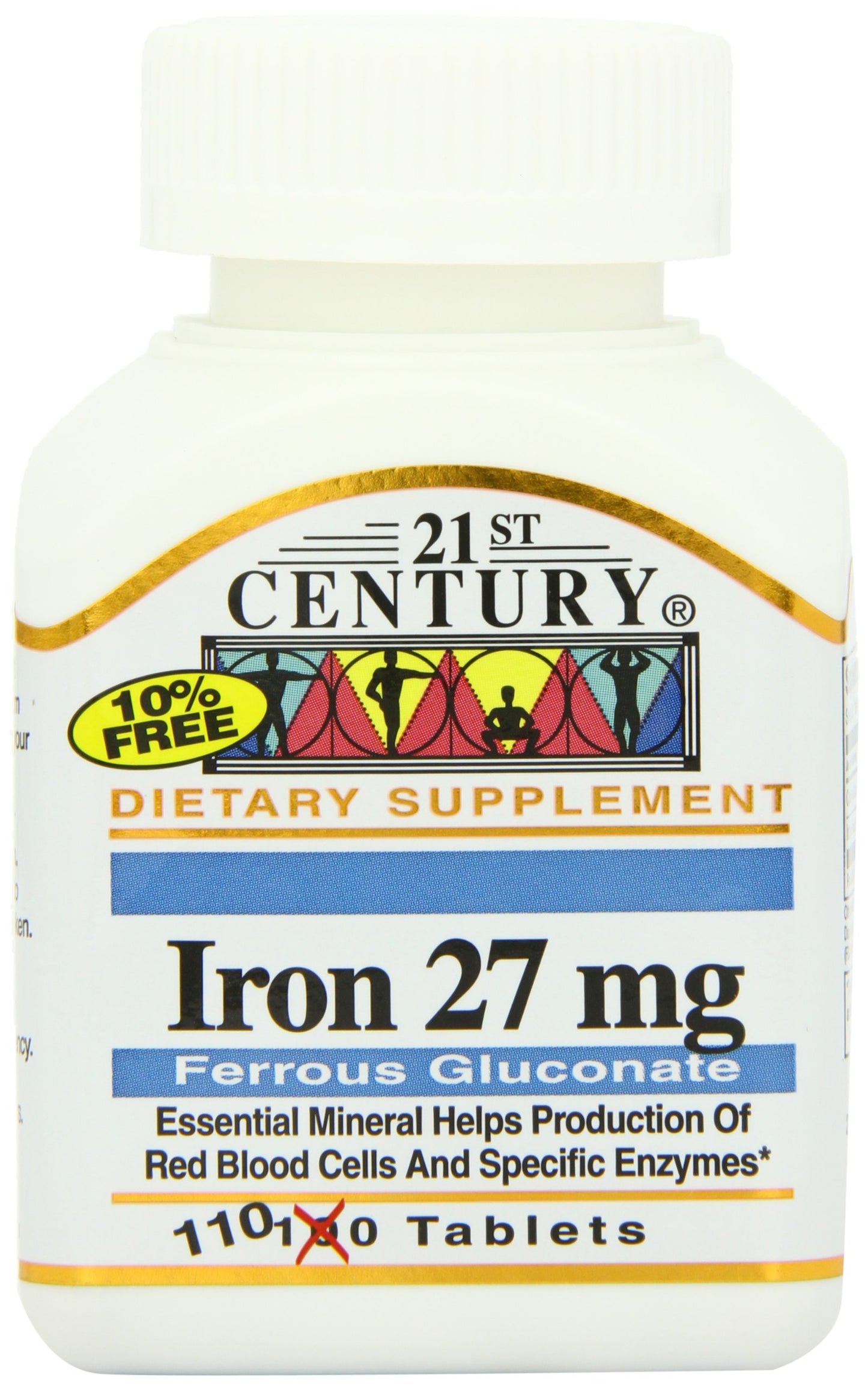 21st Century Iron 27 mg Ferrous Gluconate Tablets, 220 Count