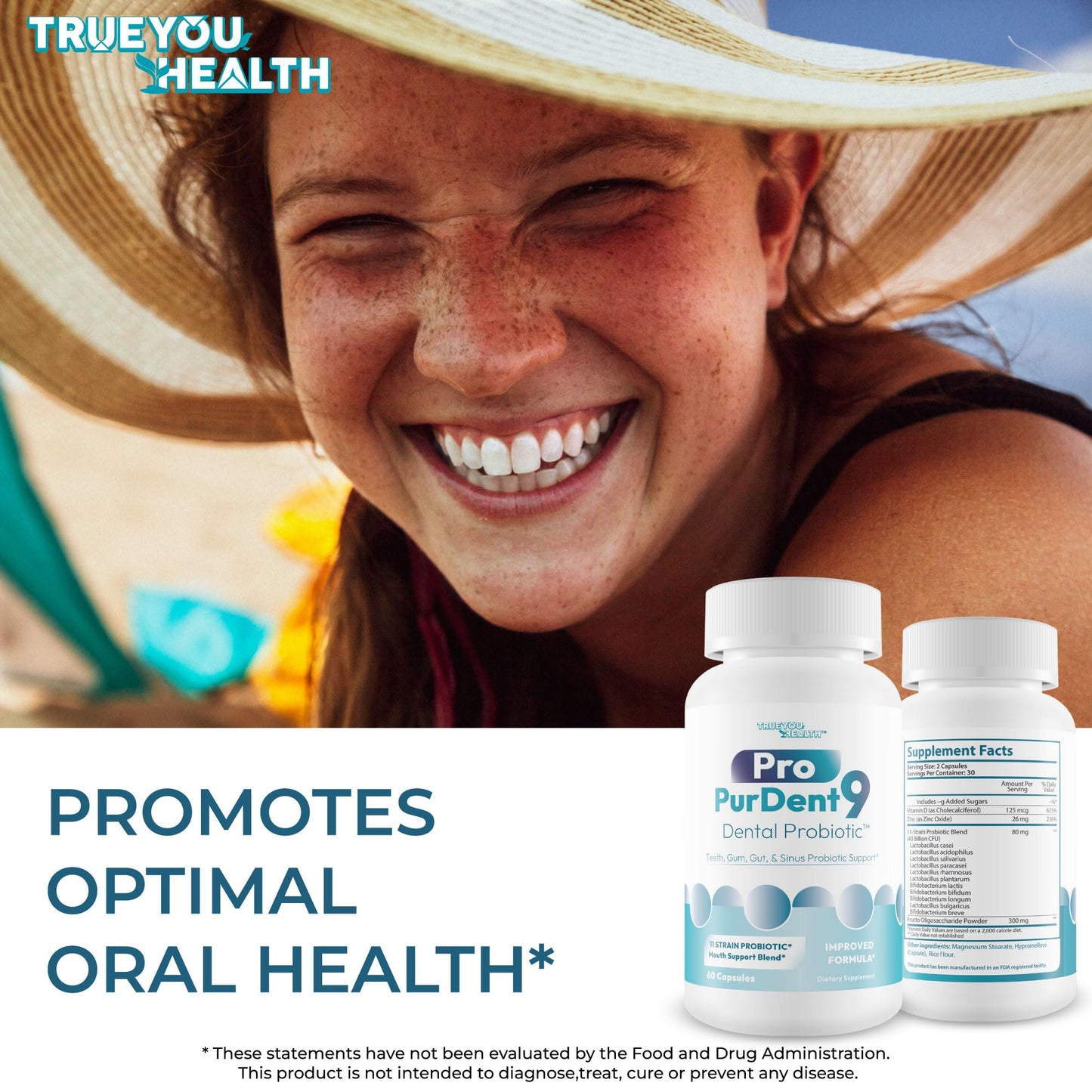 True You Health Pro PurDent9 Dental Probiotic Capsule, 60 Count