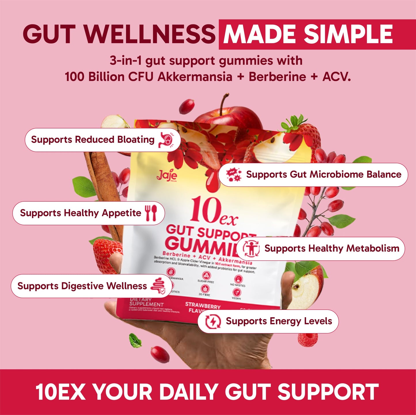 Jaje Health Debloat Probiotic Gummies, 60 Gummies