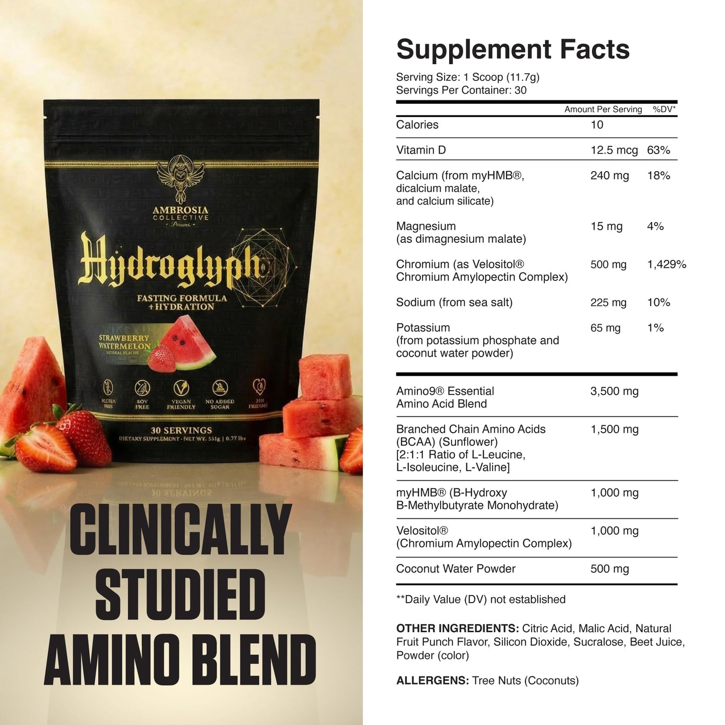 Ambrosia Fasting Electrolytes Powder 12.64 oz