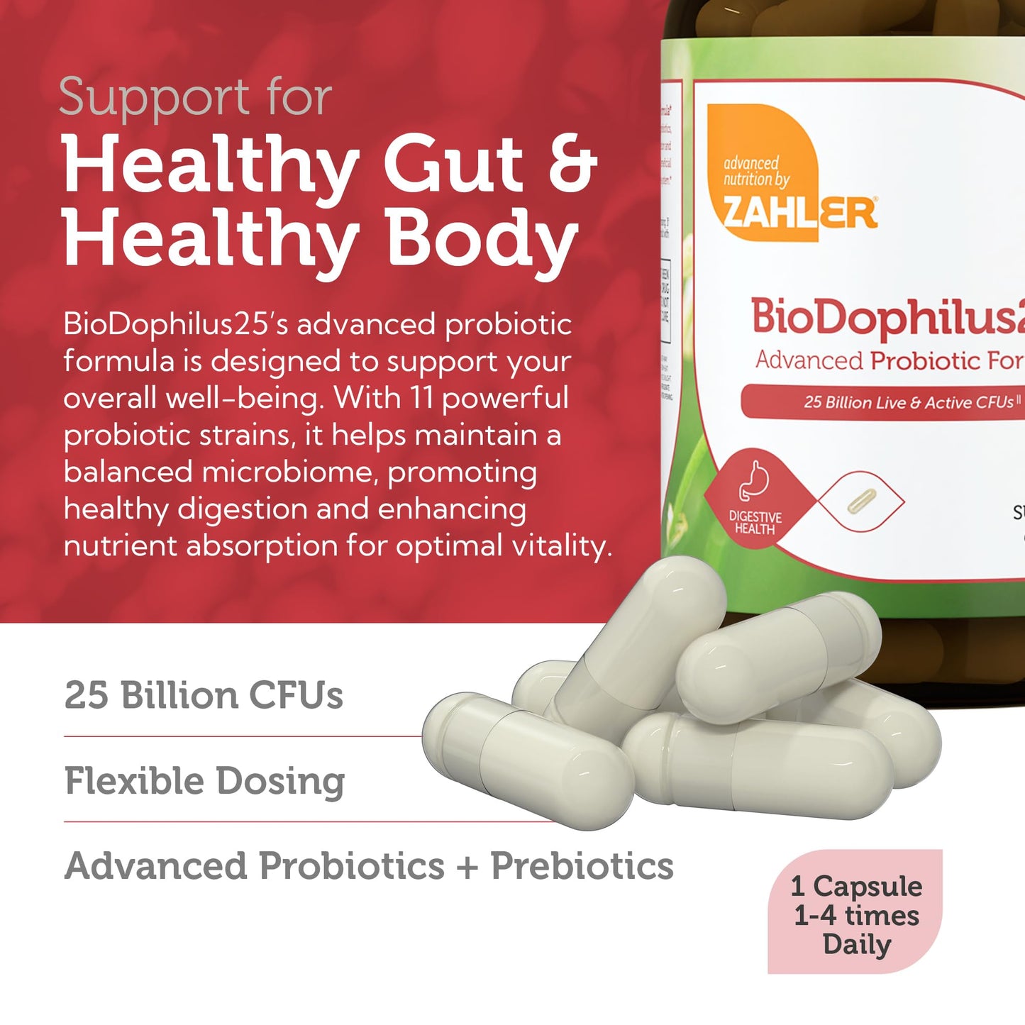 Zahler BioDophilus25 Probiotic Capsule 60 Count
