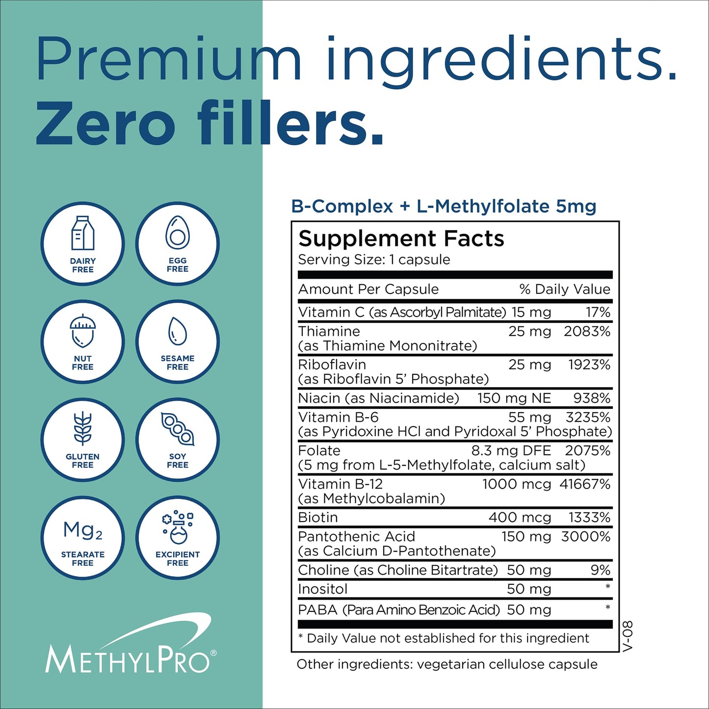 MethylPro B Complex with L-Methylfolate 5 mg 90 Capsules
