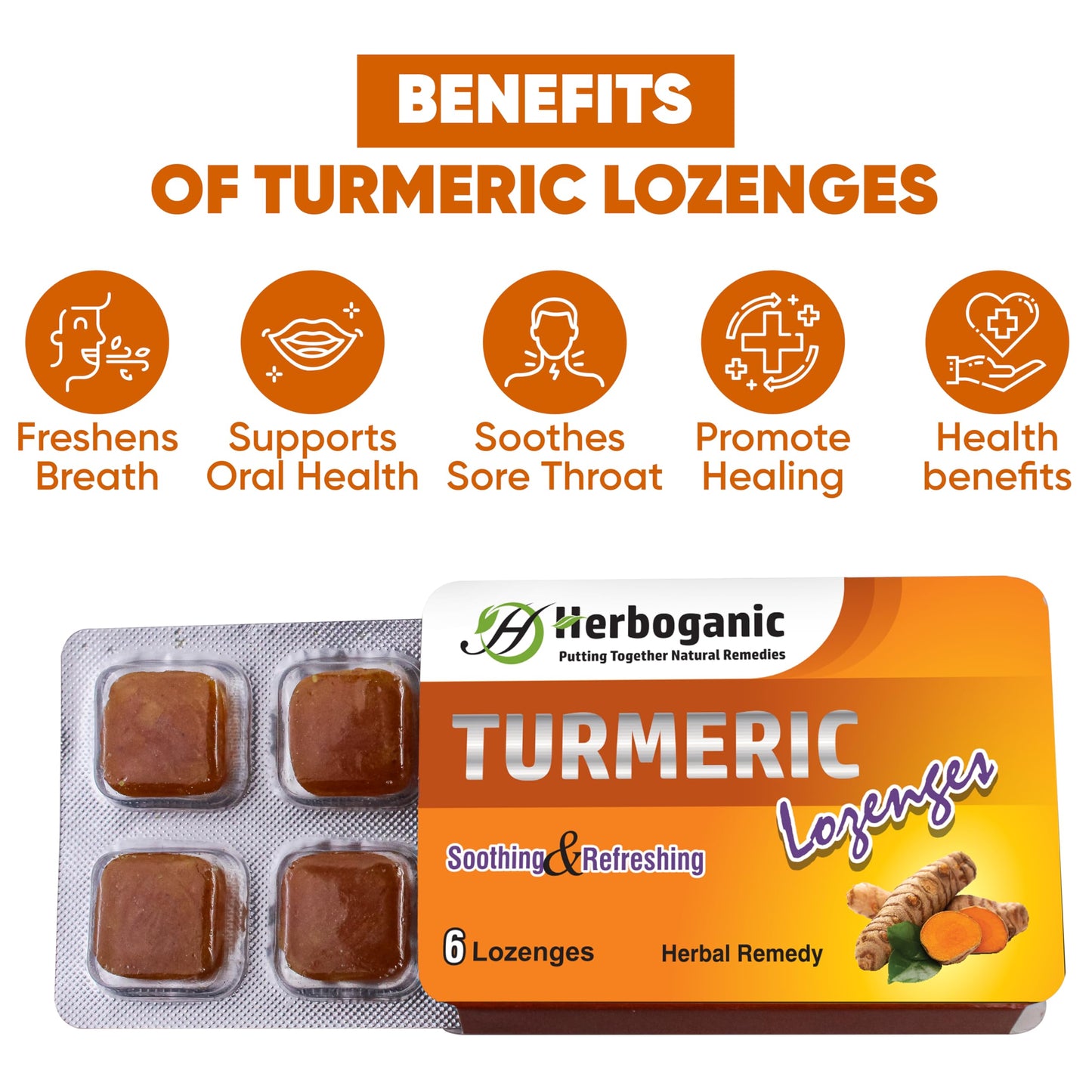 HERBOGANIC Turmeric Lozenges Tablet 120