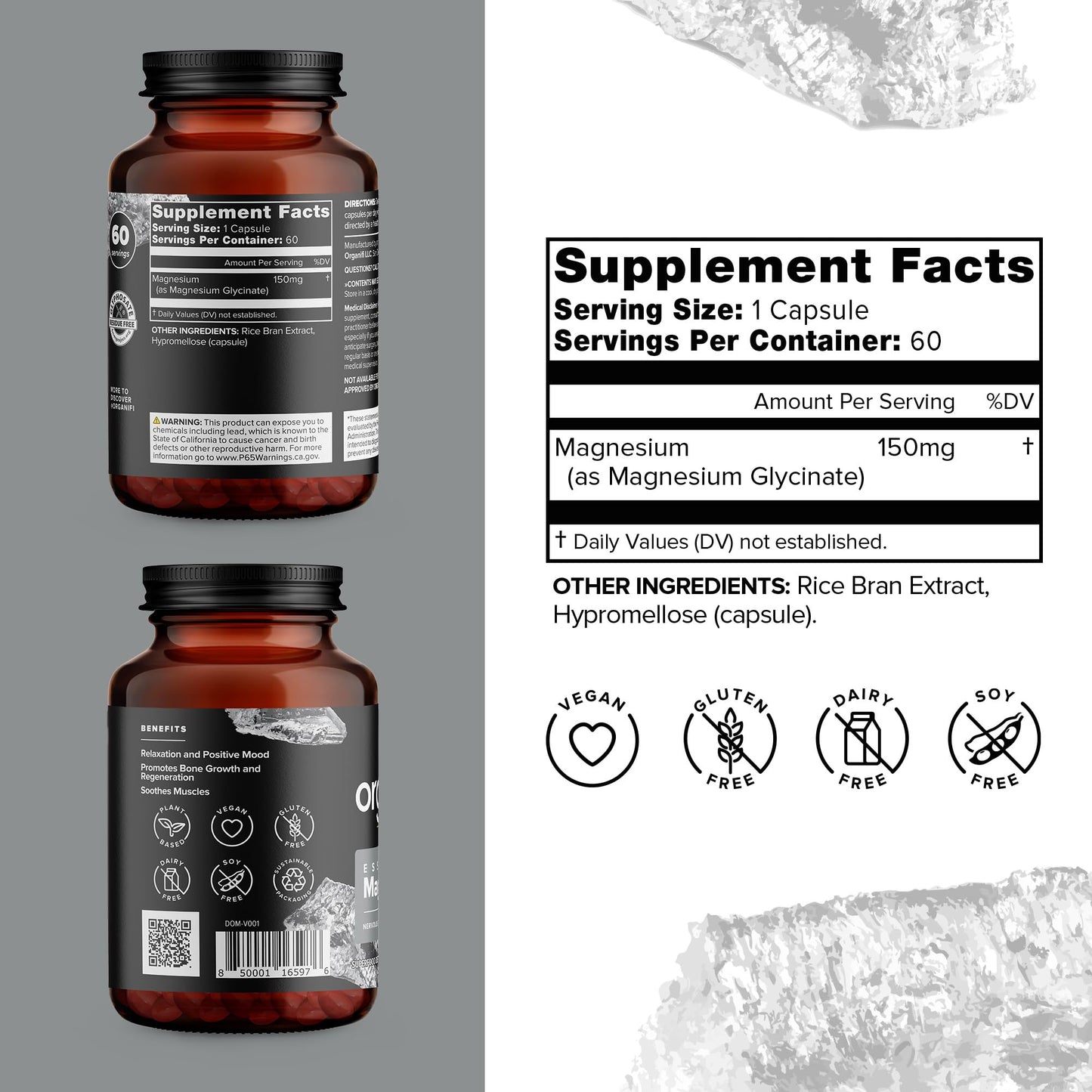 Organifi Essential Magnesium Glycinate Supplement, 60 Capsules