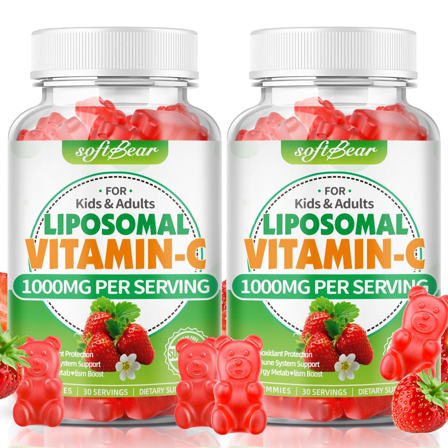 Softbear Liposomal Vitamin C Gummies for Adults & Kids 1000mg, 120 Count