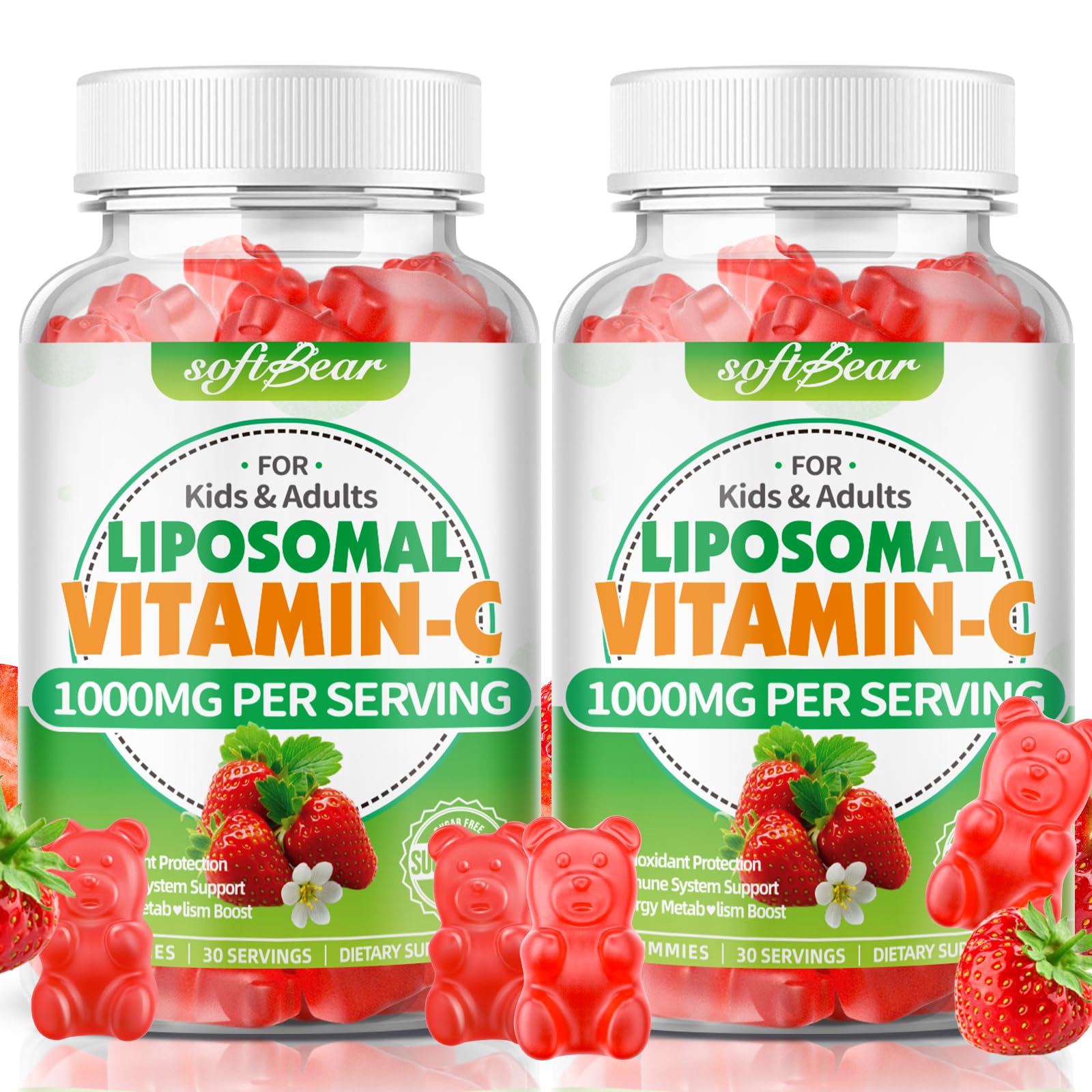 Softbear Liposomal Vitamin C Gummies for Adults & Kids 1000mg, 120 Count