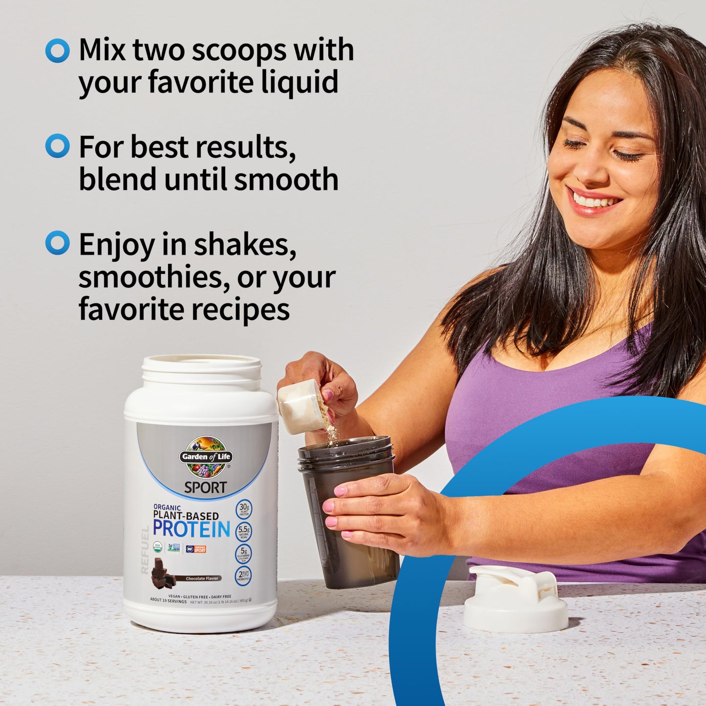 Garden of Life Organic Vegan Protein Powder with Probiotics, BCAAs, NSF Certified, Gluten Free & Non-GMO, 29.6 oz, Chocolate