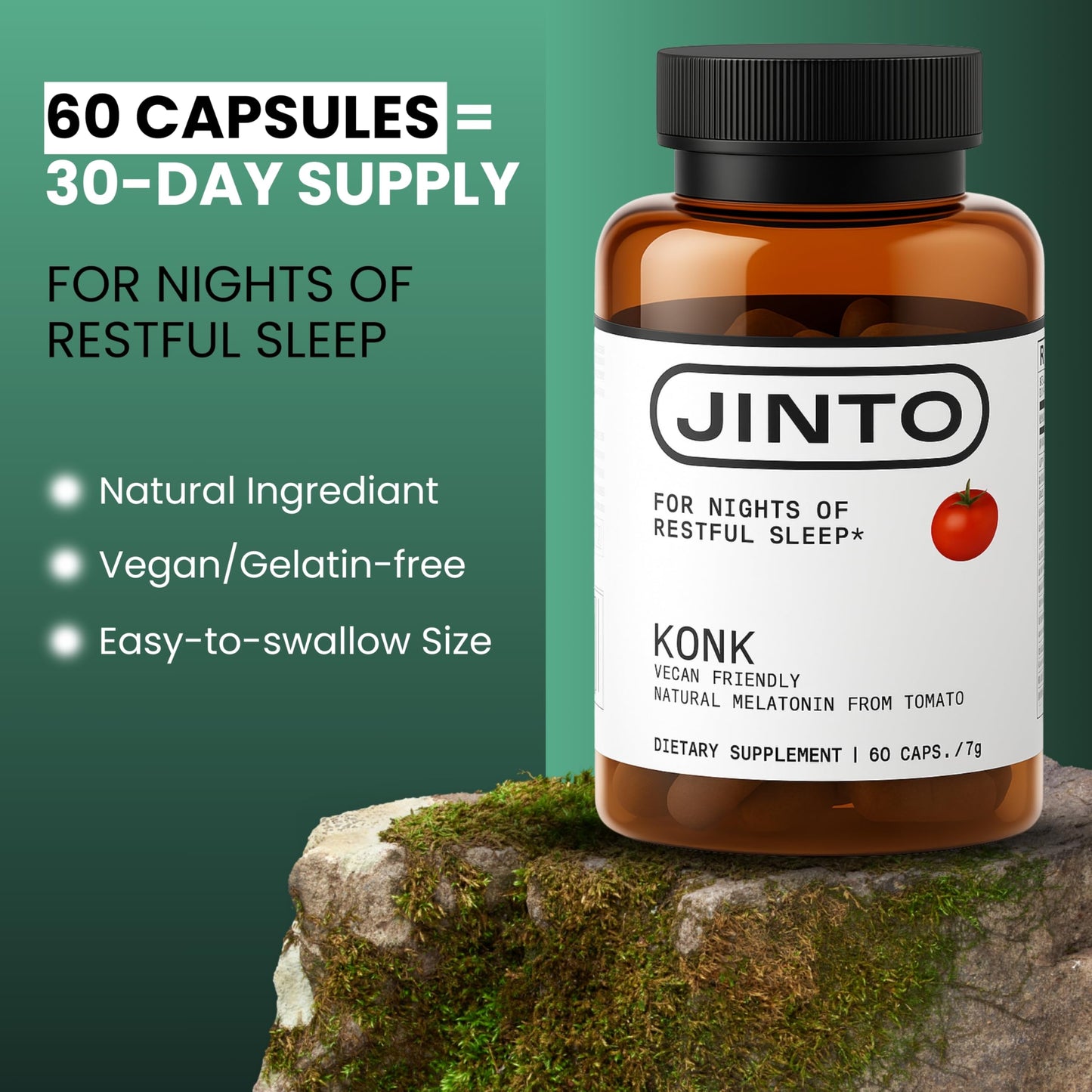 JINTO Melatonin Sleep Capsules, 60 Count