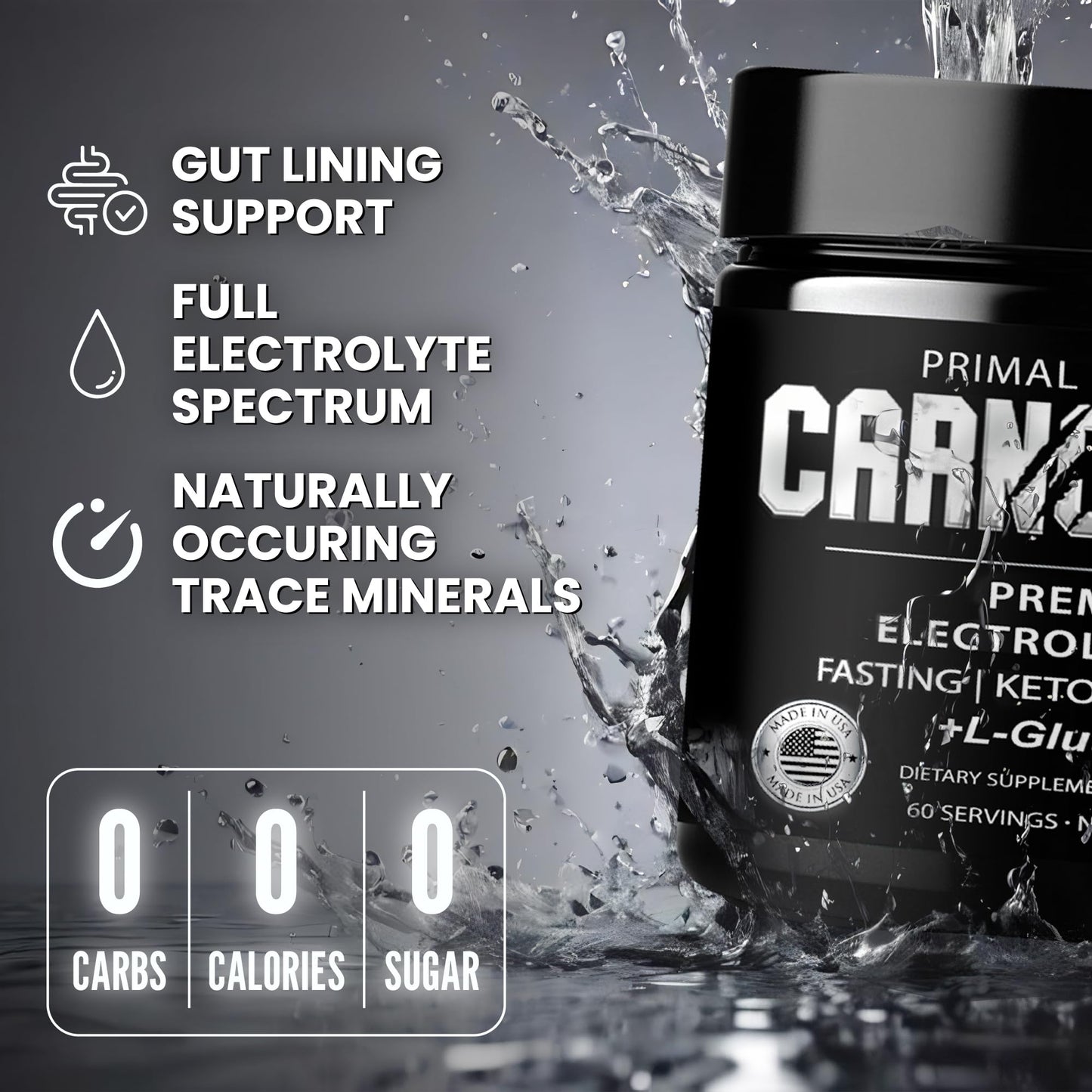 PRIMAL GENETICS CARNOLYTE+ Carnivore Electrolytes Powder 12.53 oz
