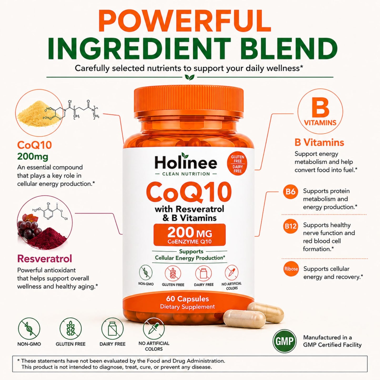Holinee CoQ10 200mg Capsule, 60 Capsules
