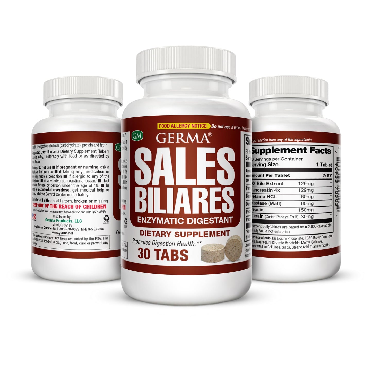 Germa Bile Salts Tablets, 30 Count