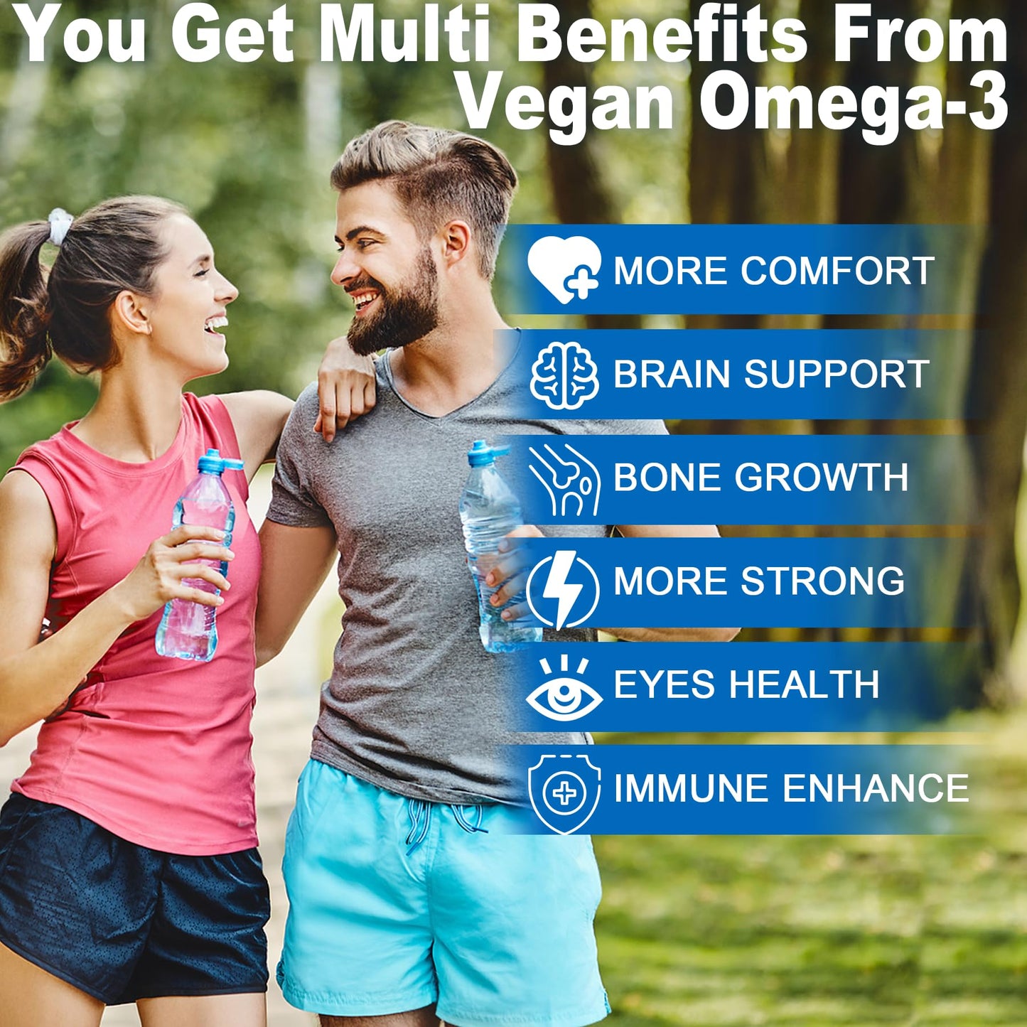 LILICARE Omega-3 Gummies + CoQ10 + D3 K2 (MK7) for Women Men, EPA 600mg & DHA 400mg, 60 Gummies