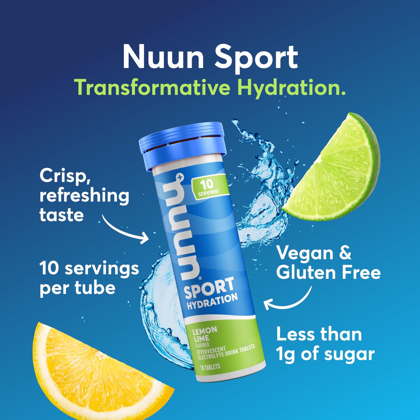 Nuun Sport Electrolyte Tablets Lemon Lime, 40 Count