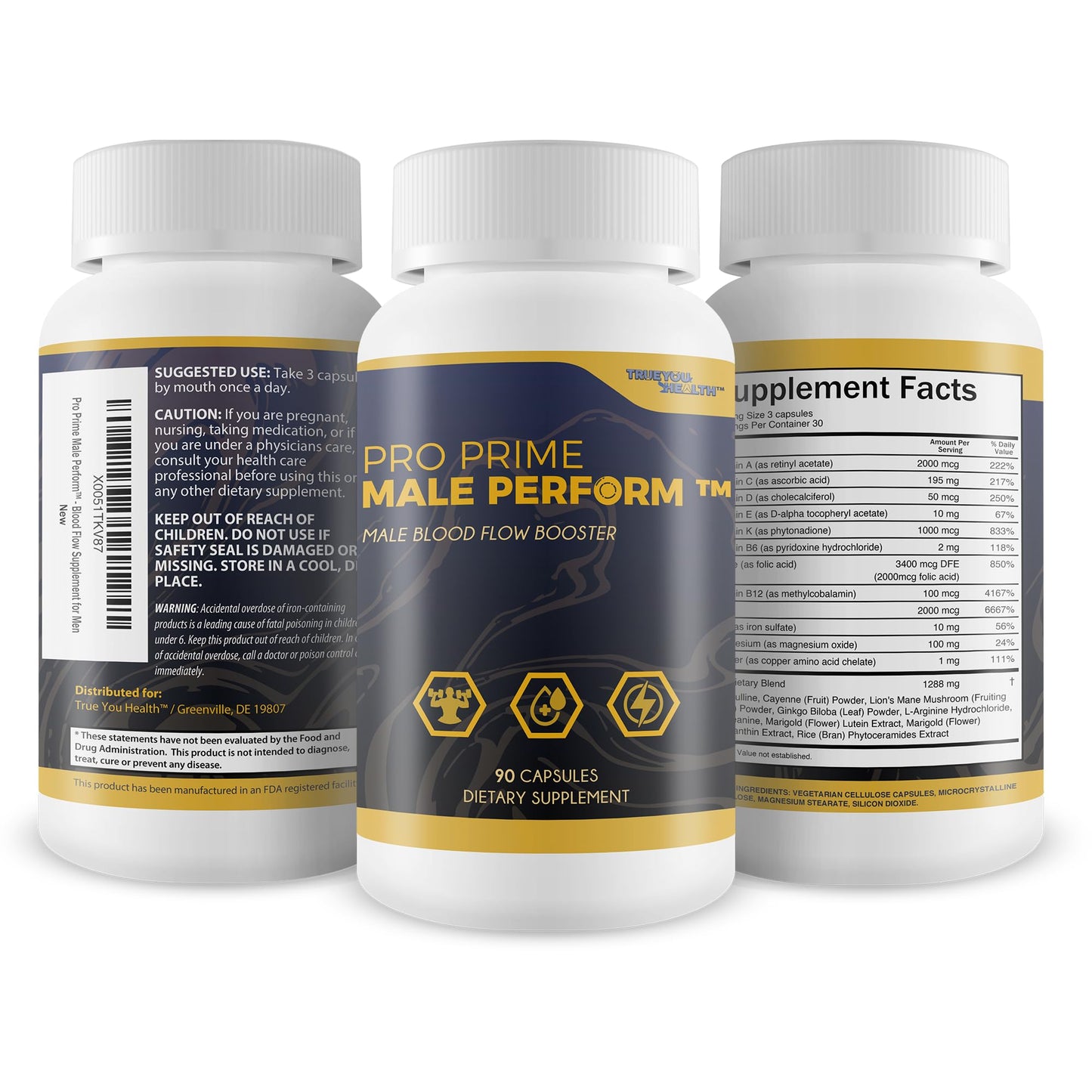 True You Health Pro Prime Male Perform Capsule 3 Count