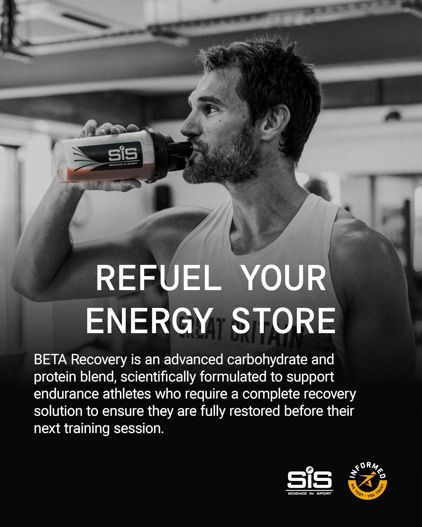 Science in Sport SiS BETA Recovery Whey Protein Powder, Strawberry, 17.6 oz