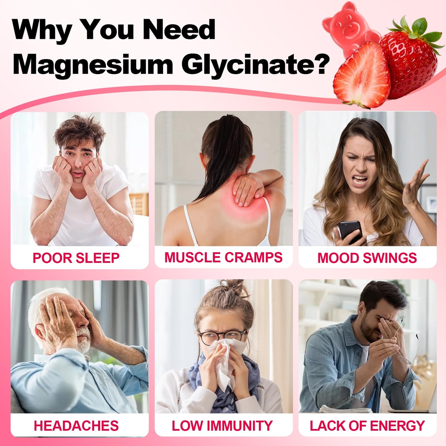 Biokynt Magnesium Glycinate Gummies 600mg, High Absorption Magnesium Complex, 60 Count