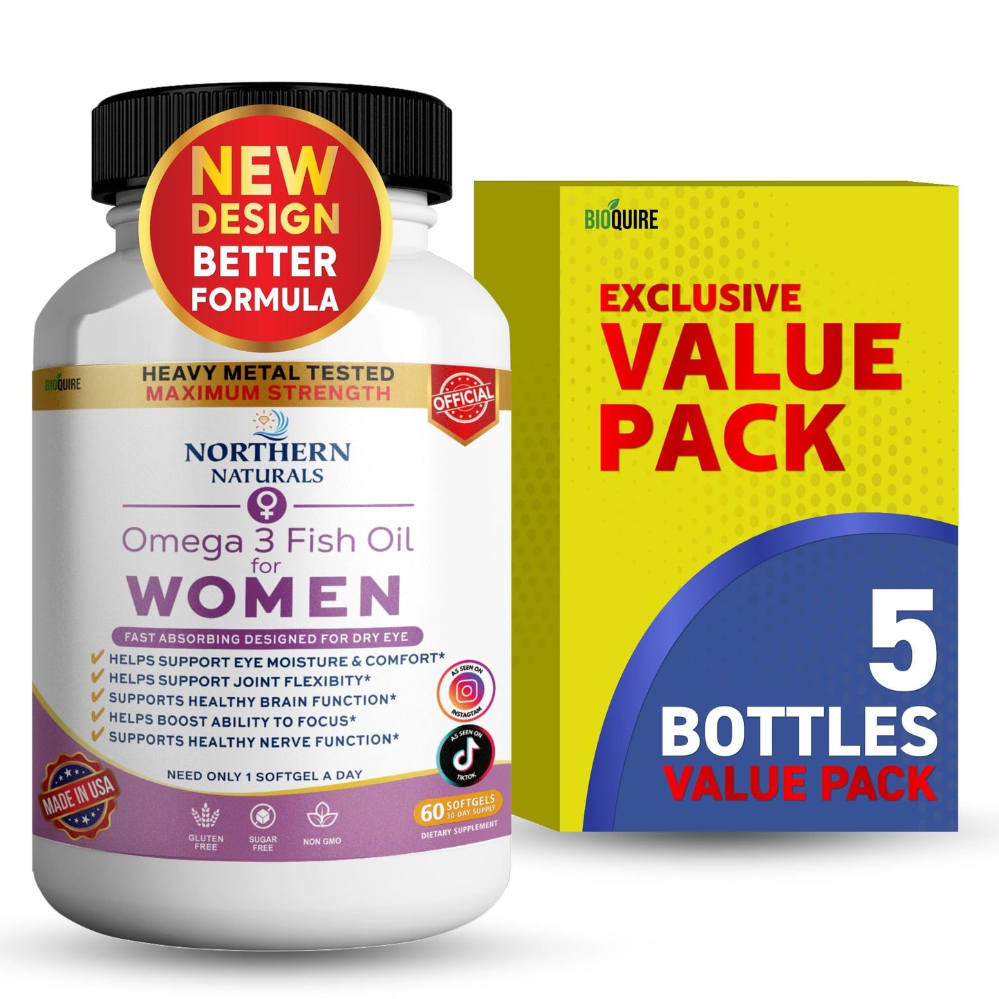 BIOQUIRE Omega 3 Fish Oil for Women Capsule 60