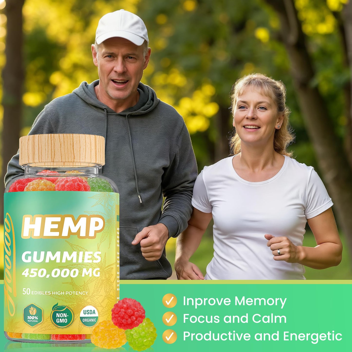 HOOLOO Hemp Gummies Gummy 2-Count
