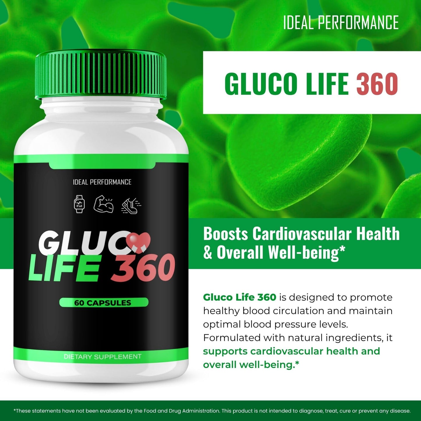IDEAL PERFORMANCE Gluco Life 360 Capsules, 300 Count
