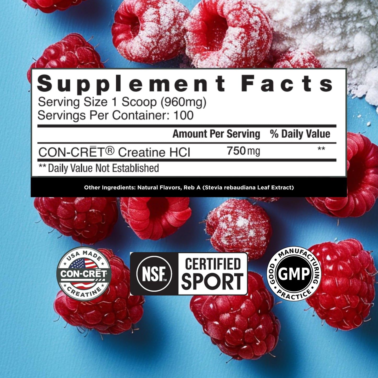 CON-CRET Creatine HCl Powder 100 Servings