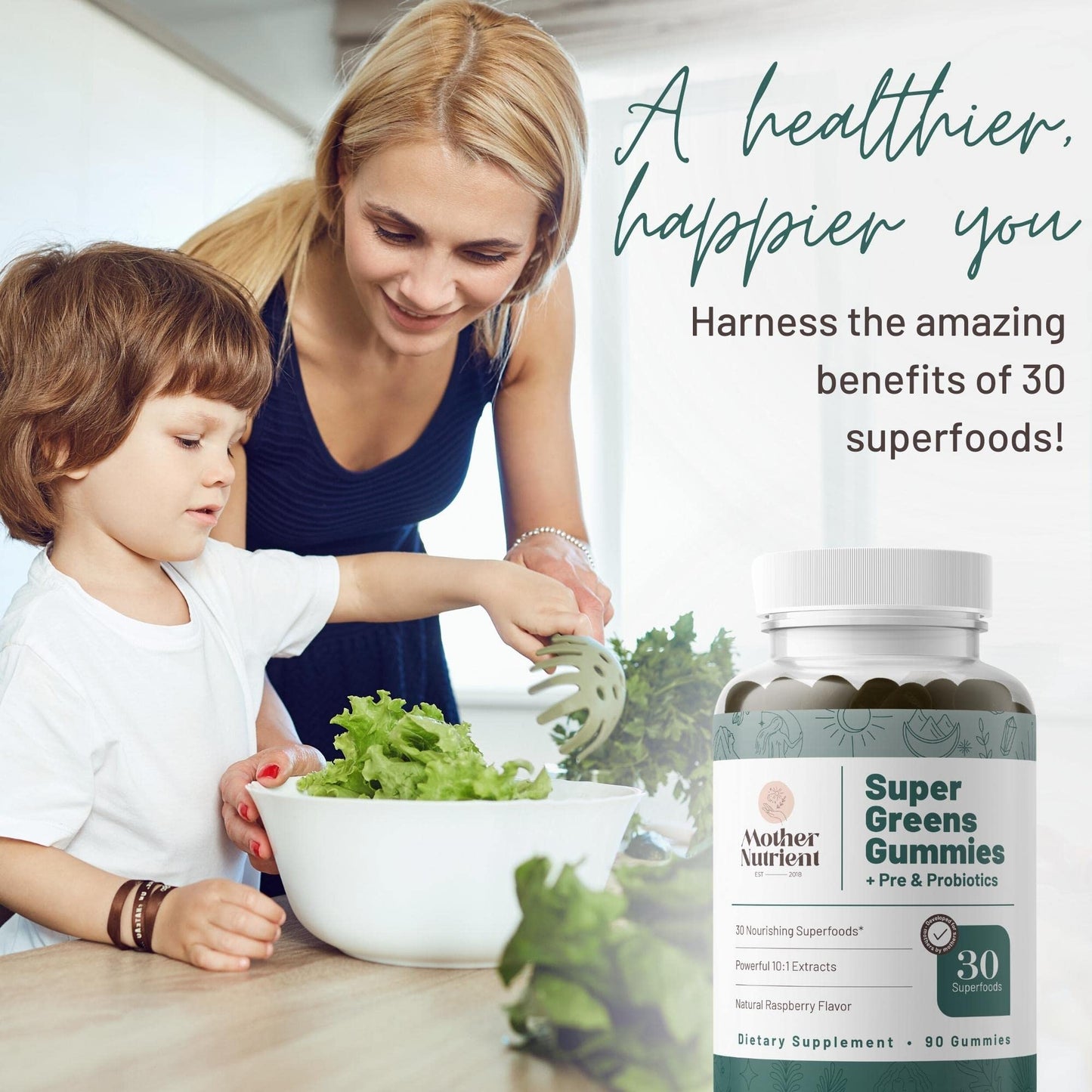 Mother Nutrient Super Greens Gummies, 90 Count