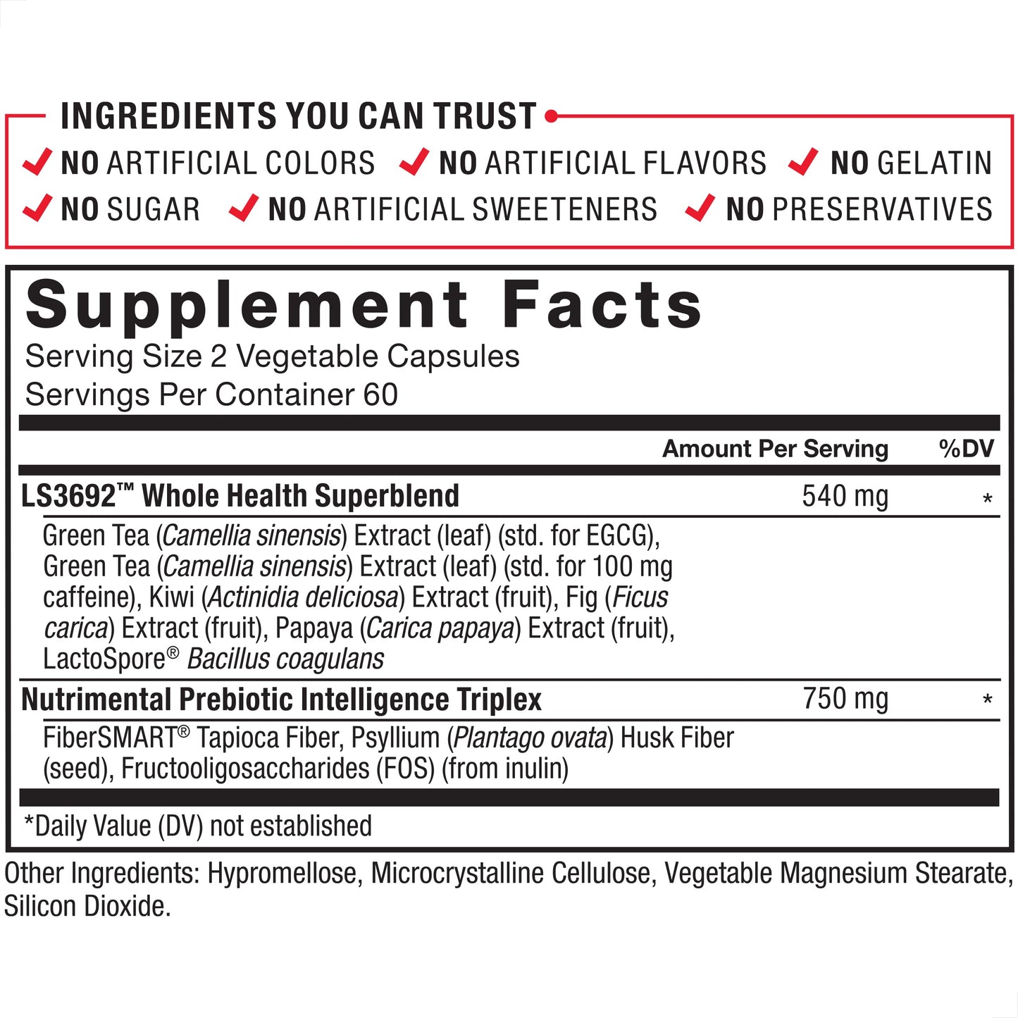 Force Factor ProbioSlim + Prebiotic Fiber Weight-Loss Supplement Capsules 240