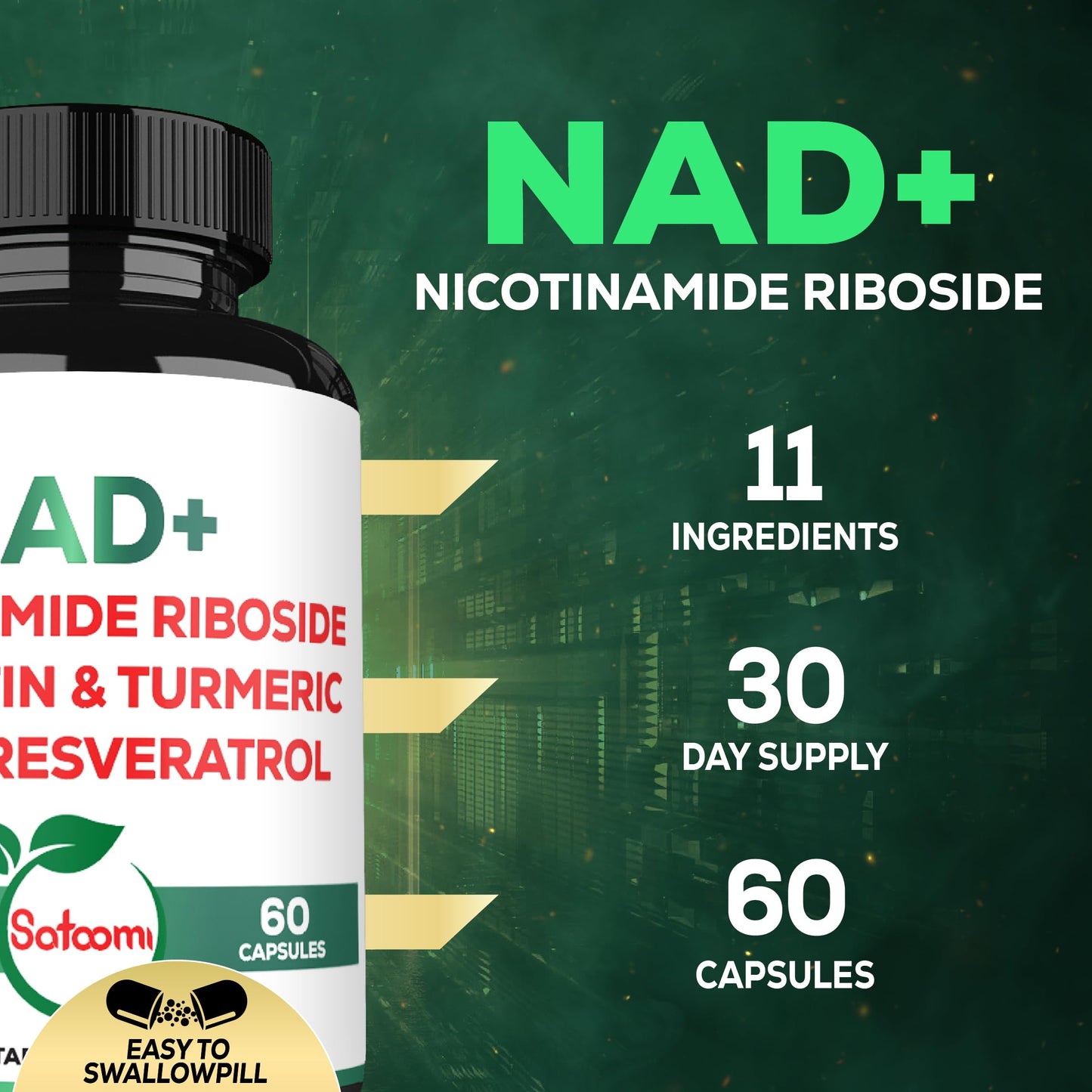 Satoomi NAD Supplement for Women Capsules, 60 Count