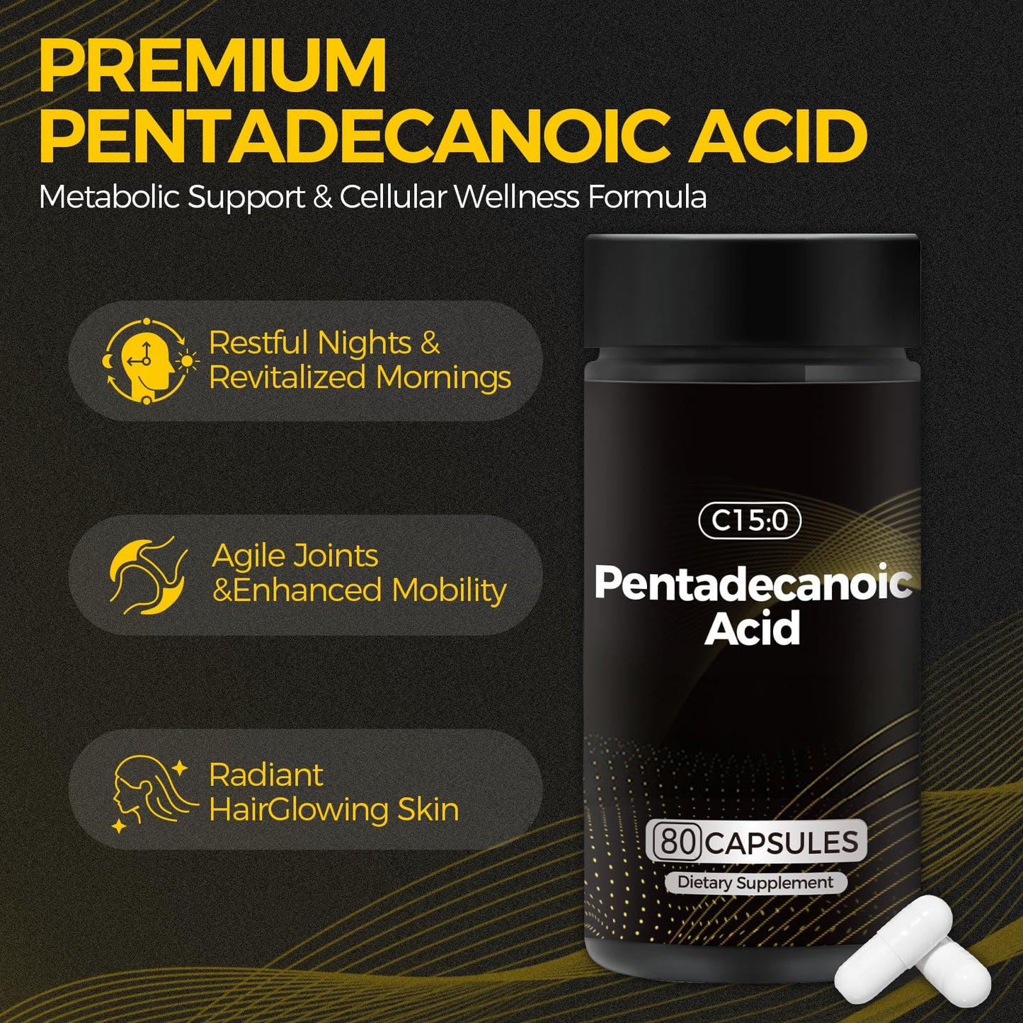 WAJ Pentadecanoic Acid, C15:0 Supplement 80 Capsules