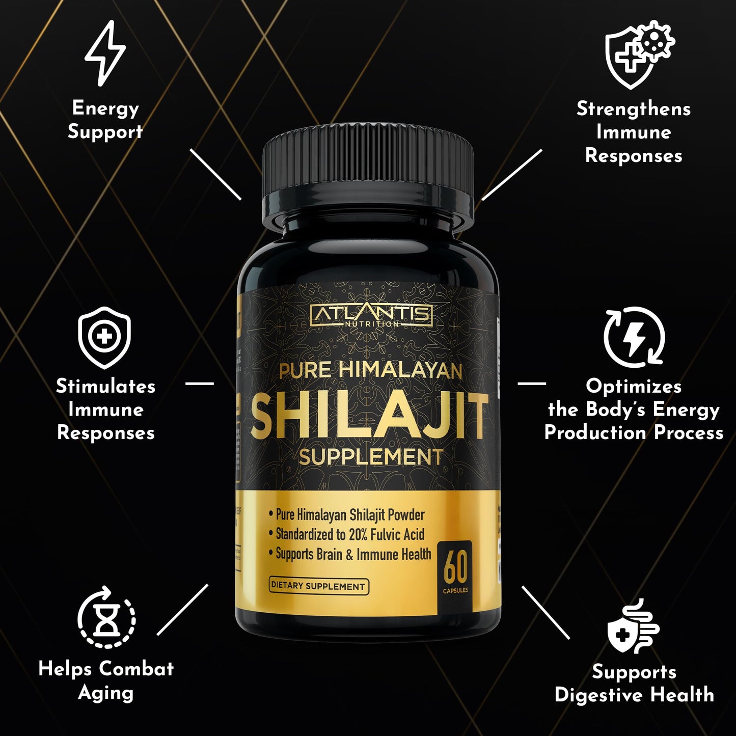 Atlantis Nutrition Himalayan Shilajit Capsules 120 Capsules