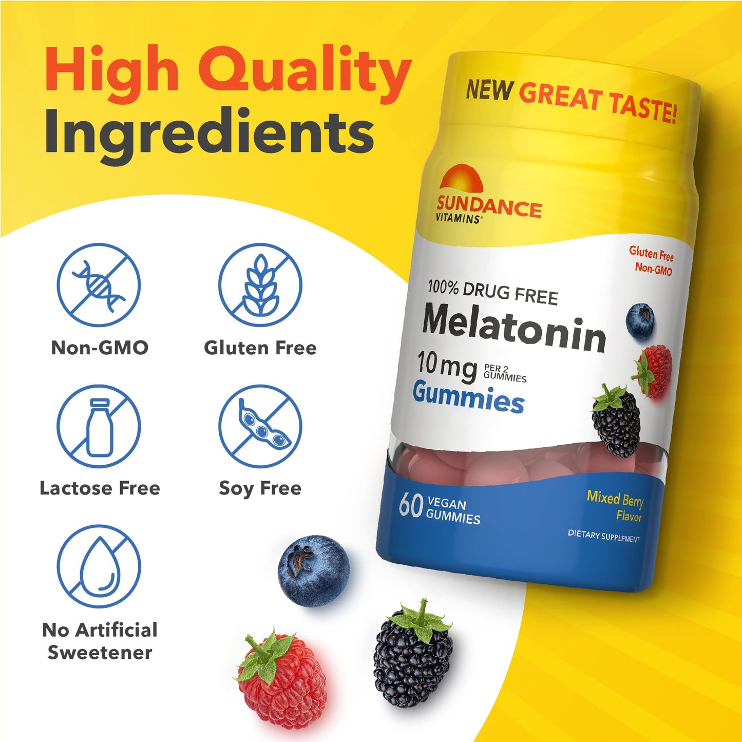 Sundance Melatonin 10mg Gummies, 60 Count