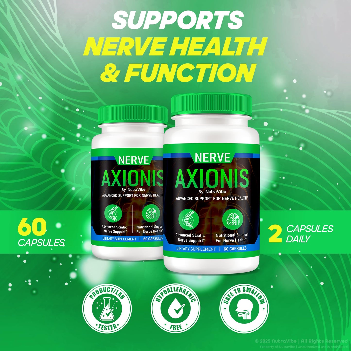 NutraVibe Nerve Axionis Capsules 300 Capsules