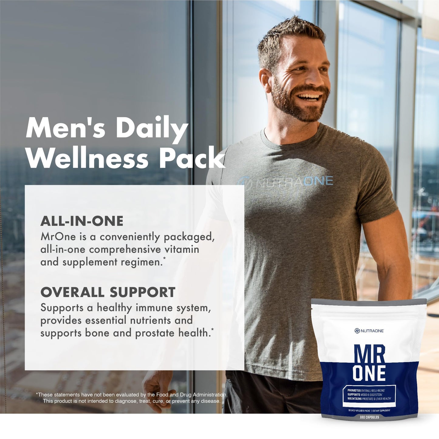 NutraOne MrOne Daily Vitamin Packs for Men Powder 180 Count