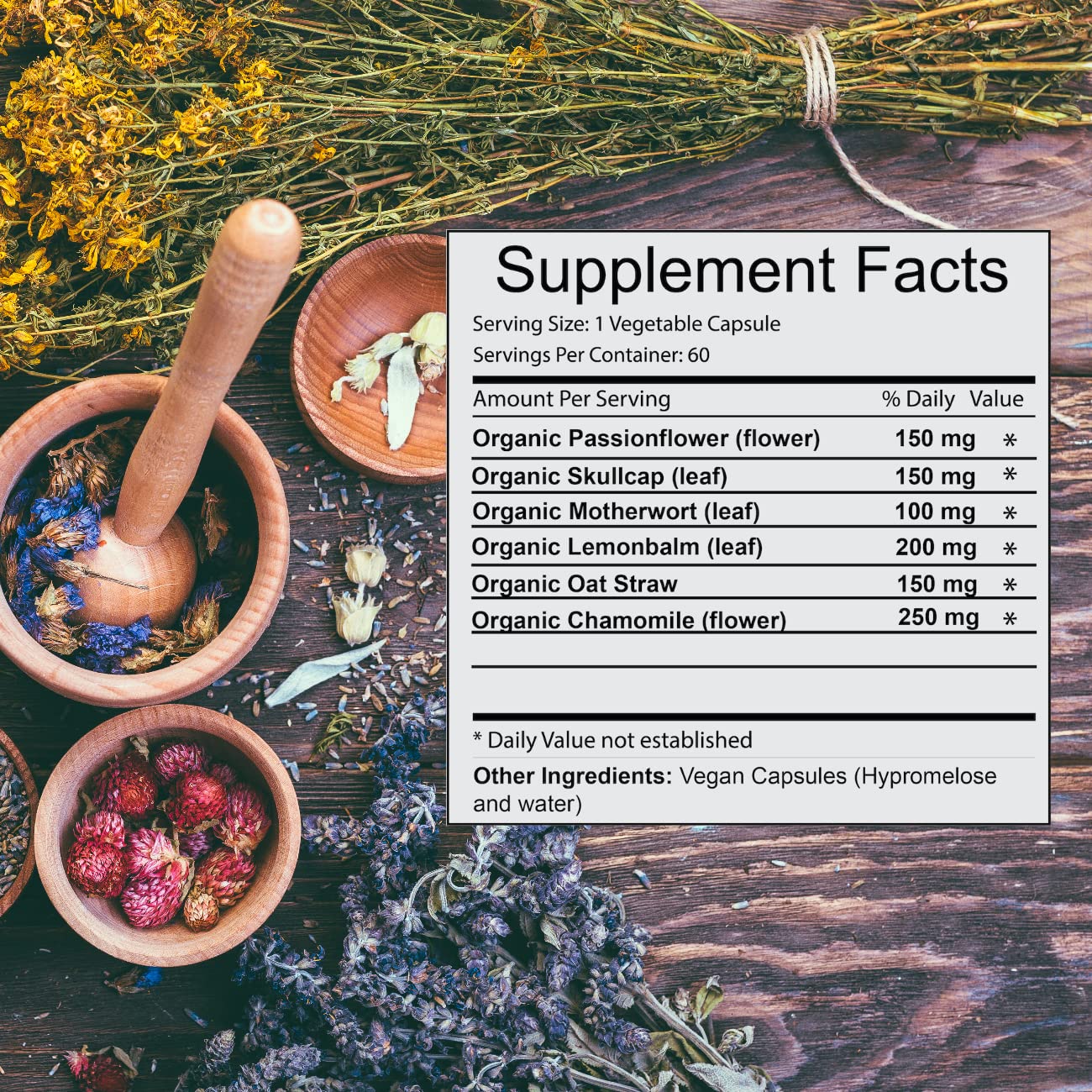 Khroma Herbal Products Trauma Blend - Organic Trauma Support Capsules, 60 Count