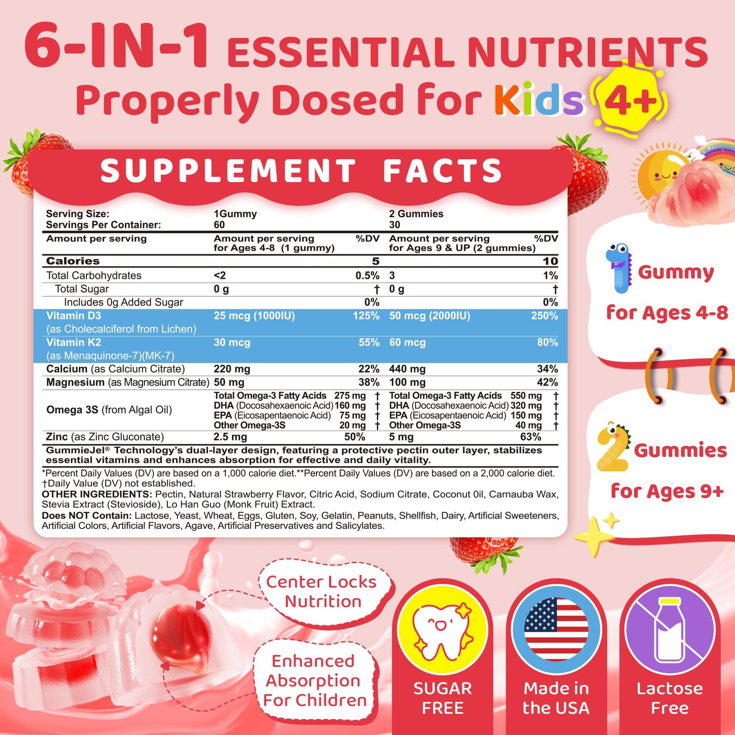 LILICARE Berberine Supplement Gummies Bundle + Kids Vitamin D3 K2 Filled Gummies, 180 Gummies