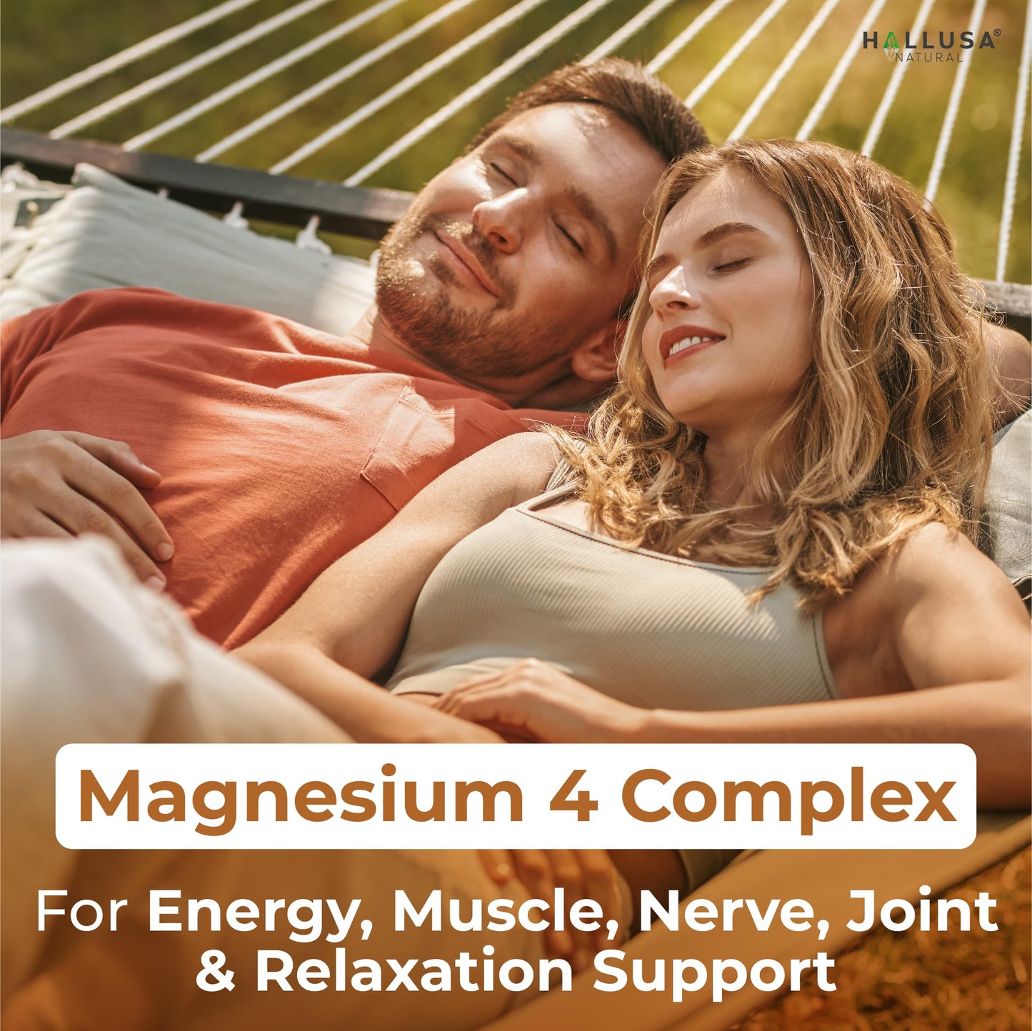 Hallusa Natural Hall4Magnesium 4 Magnesium Complex + Curcumin Turmeric, 60 Capsules