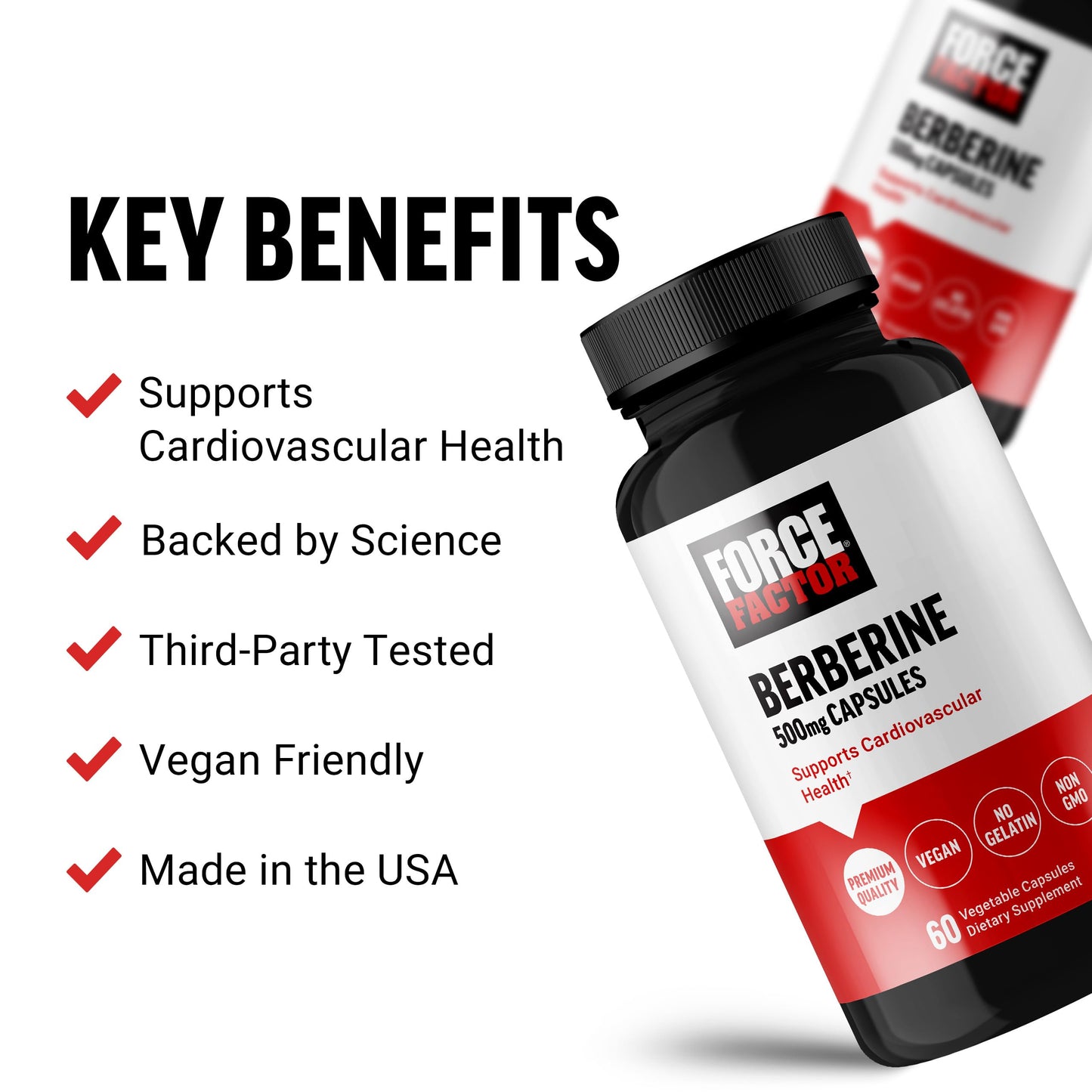 Force Factor Berberine Supplement Tablets, 60 Count