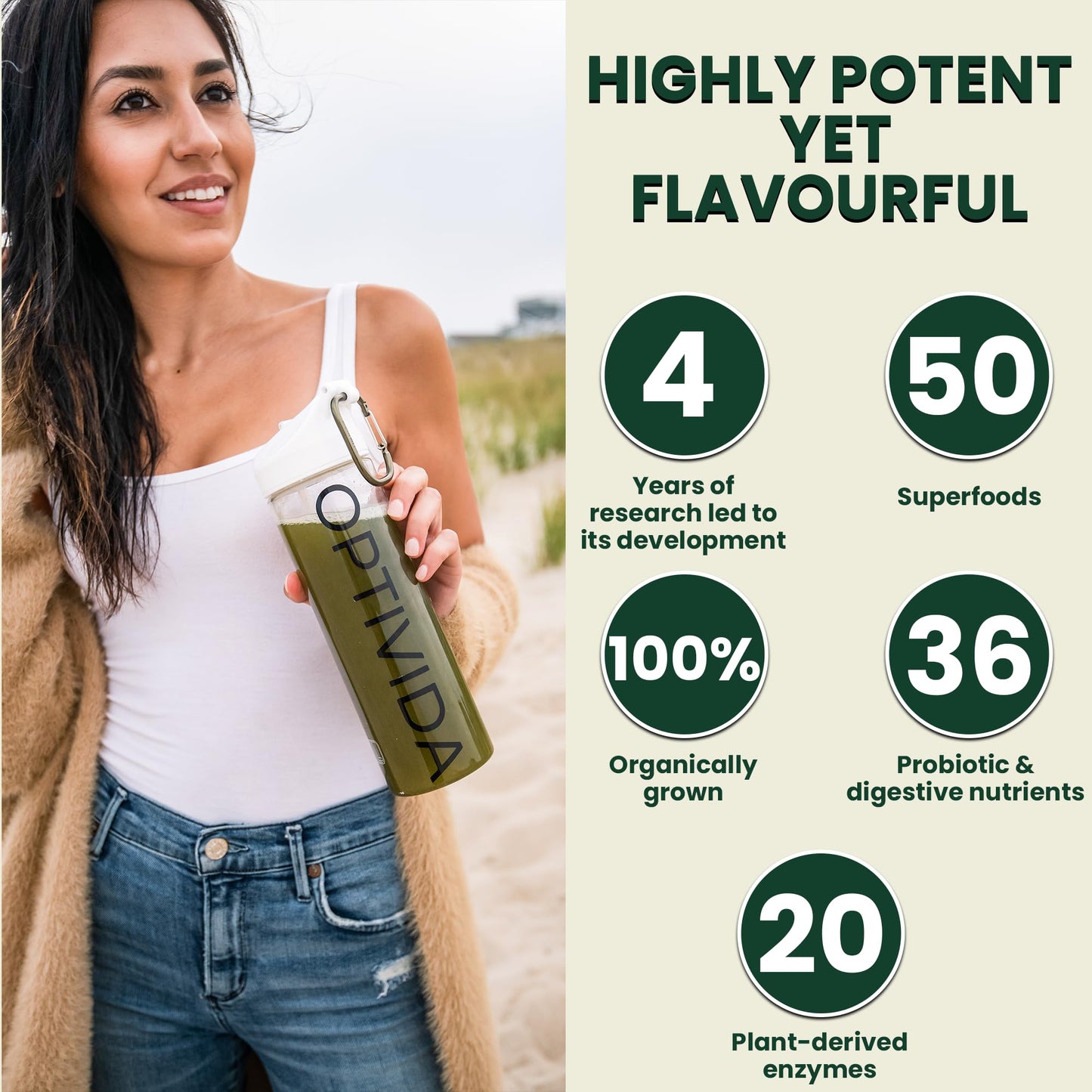 OPTIVIDA Fruits & Veggie Mix Super Greens Powder, 30 Servings