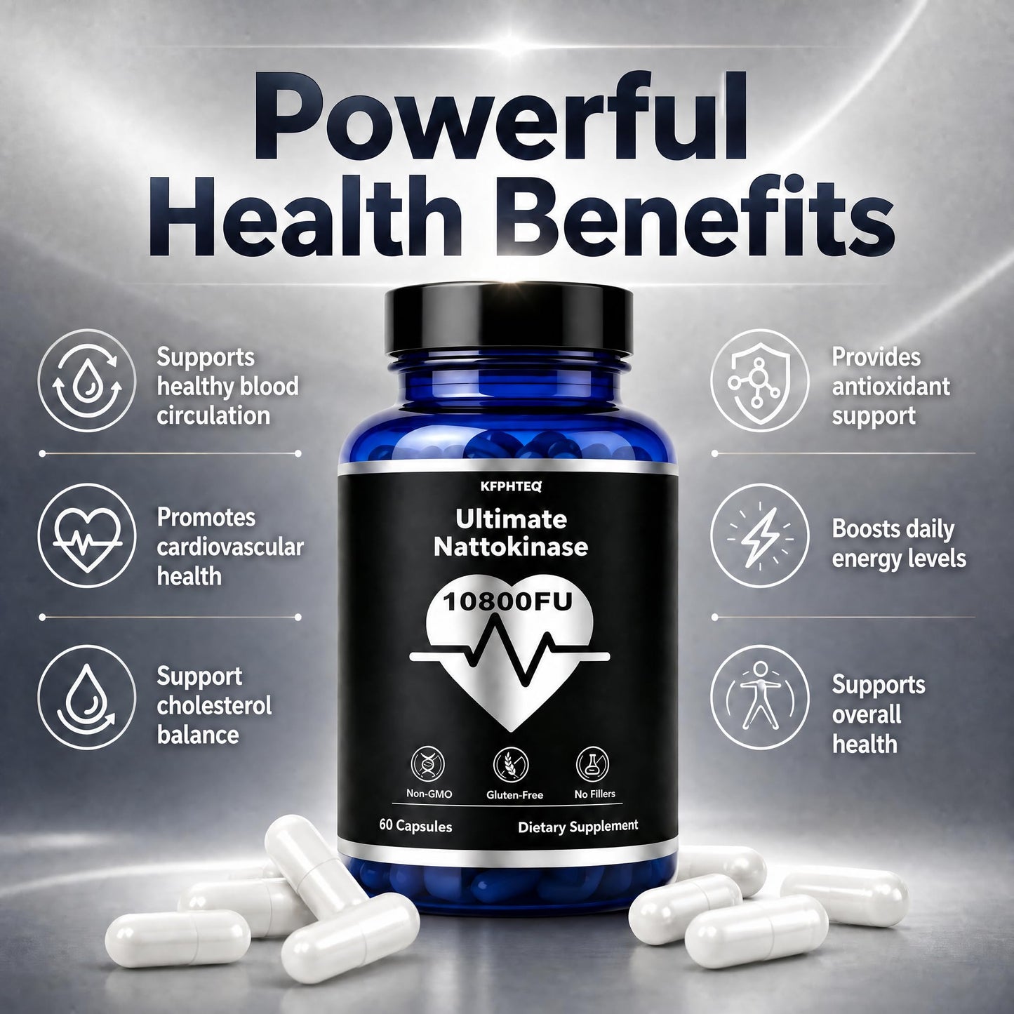 KFPHTEQ Nattokinase Supplement Capsule 60 Capsules