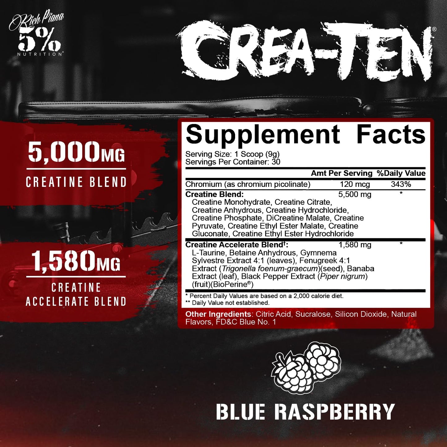 5% Nutrition CreaTEN Creatine Complex + Accelerators Powder, 25 Servings