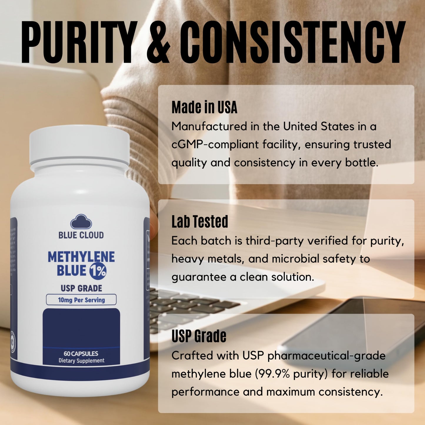 Blue Cloud Methylene Blue Capsule, 60 Count